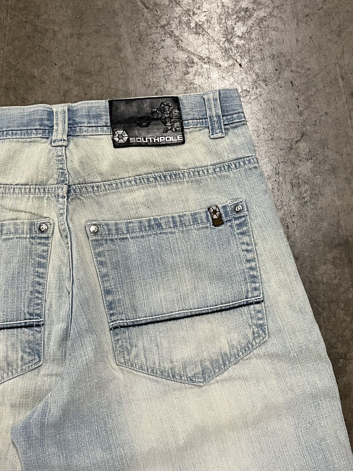 Southpole × Vintage Southpole y2k baggy jorts faded denim skater streetwear hype Size US 32 / EU 48 - 5 Thumbnail