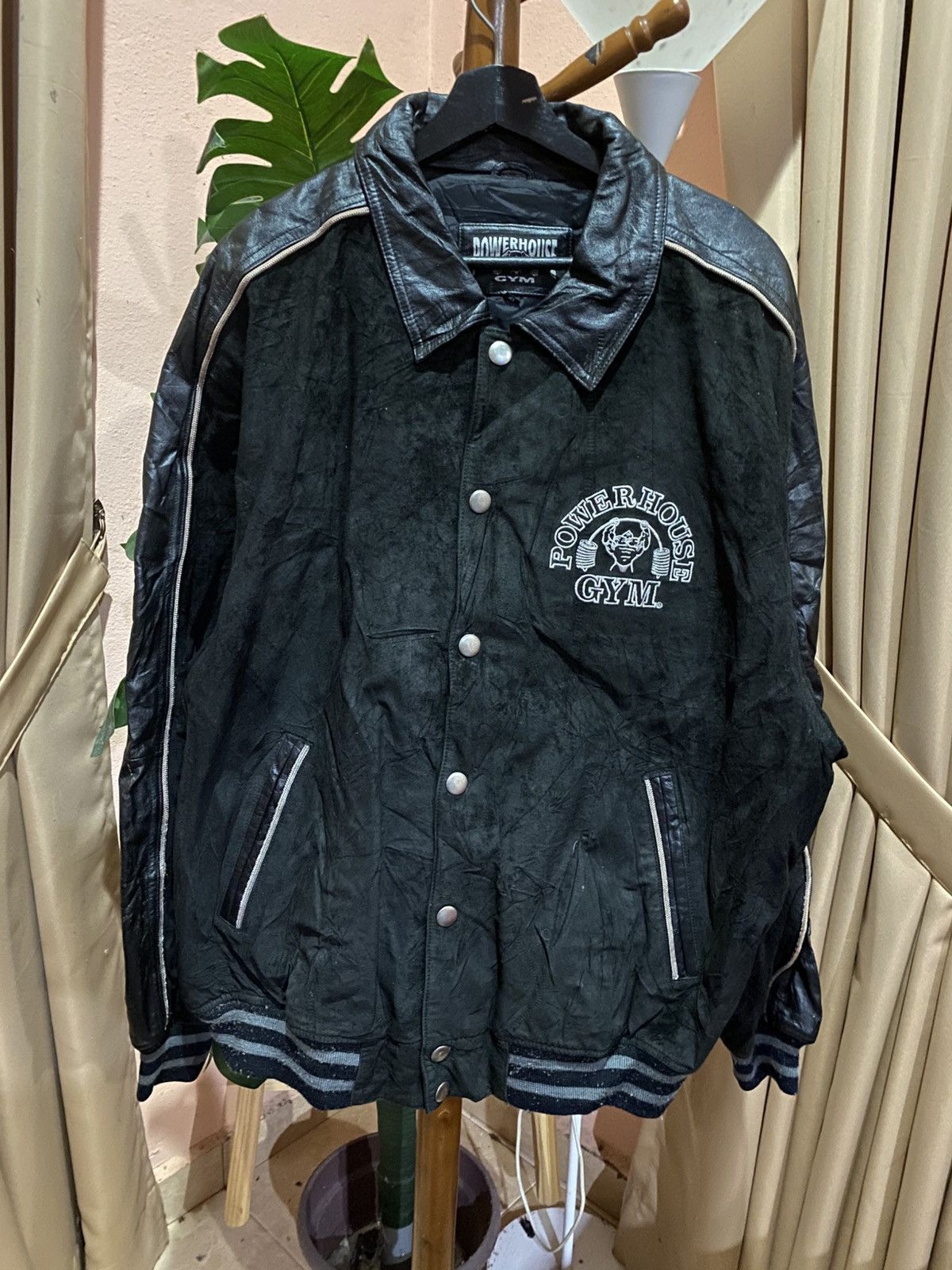 Leather Powerhouse Gym Leather Varsity Jacket Iconic Bodybuilding Size US XL / EU 56 / 4 - 3 Thumbnail