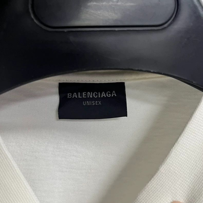 Balenciaga Balenciaga White 24 Letter Pattern Printed Round Neck Casu Size US M / EU 48-50 / 2 - 2 Thumbnail