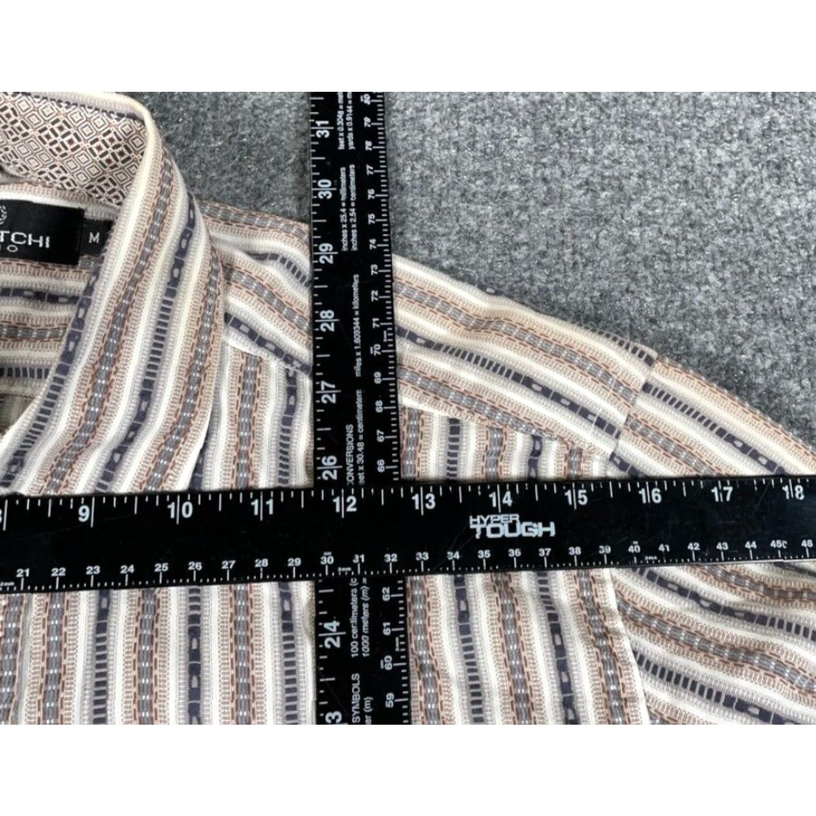 BUGATCHI Bugatchi Uomo Shirt Adult Medium Multicolor Geometric Pattern Button-Up Long Sleeve Cotton Button-Front Collared Men 90s Retro Colorful Size US M / EU 48-50 / 2 - 6 Thumbnail