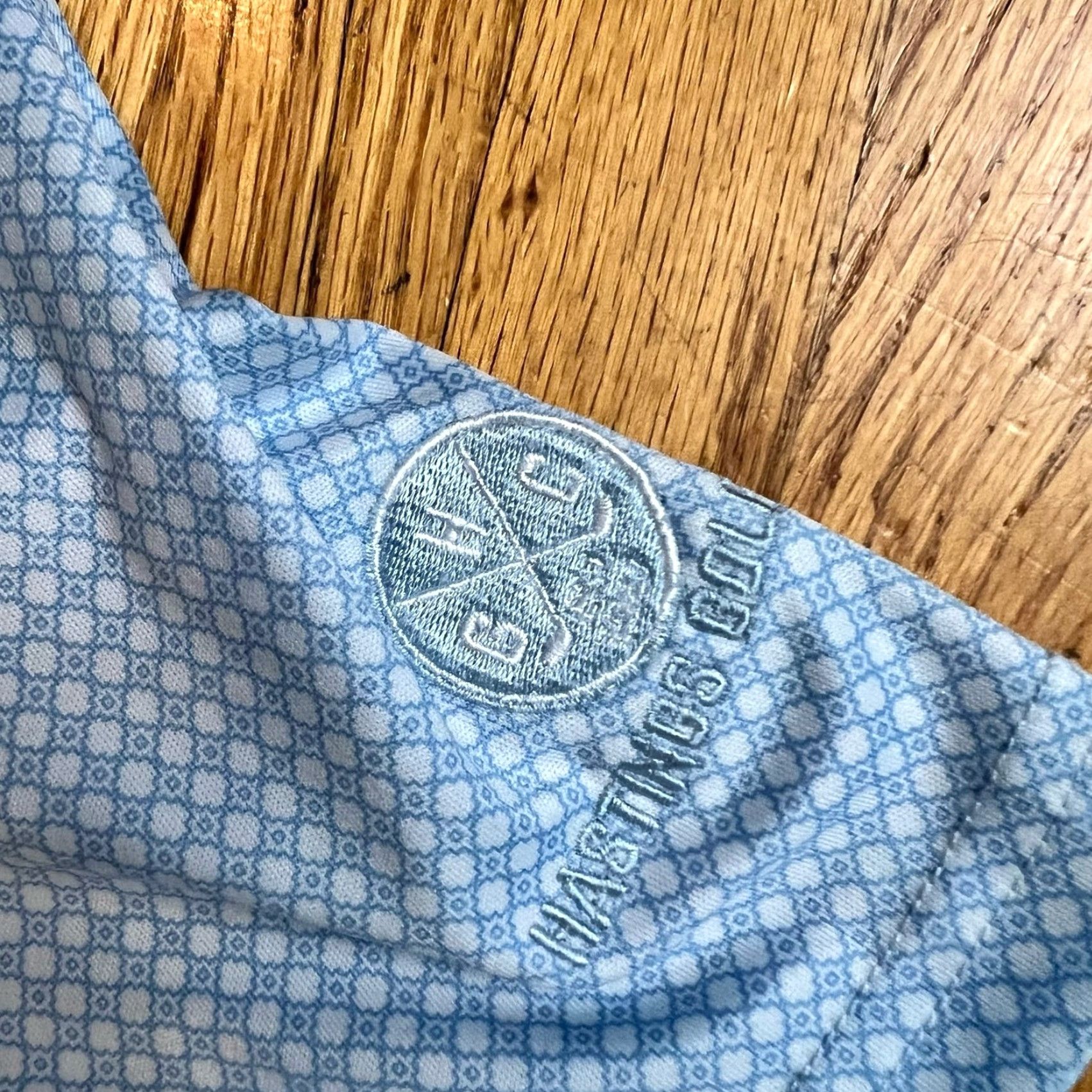 Vintage Swannies Polo Shirt Mens XL Golf Performance All Over Print Blue Geometric Womens? Mens Size US XL / EU 56 / 4 - 4 Thumbnail
