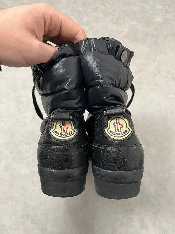 Moncler 2000s Moncler Black Leather Puffer Boots Size US 9 / EU 42 - 8 Thumbnail