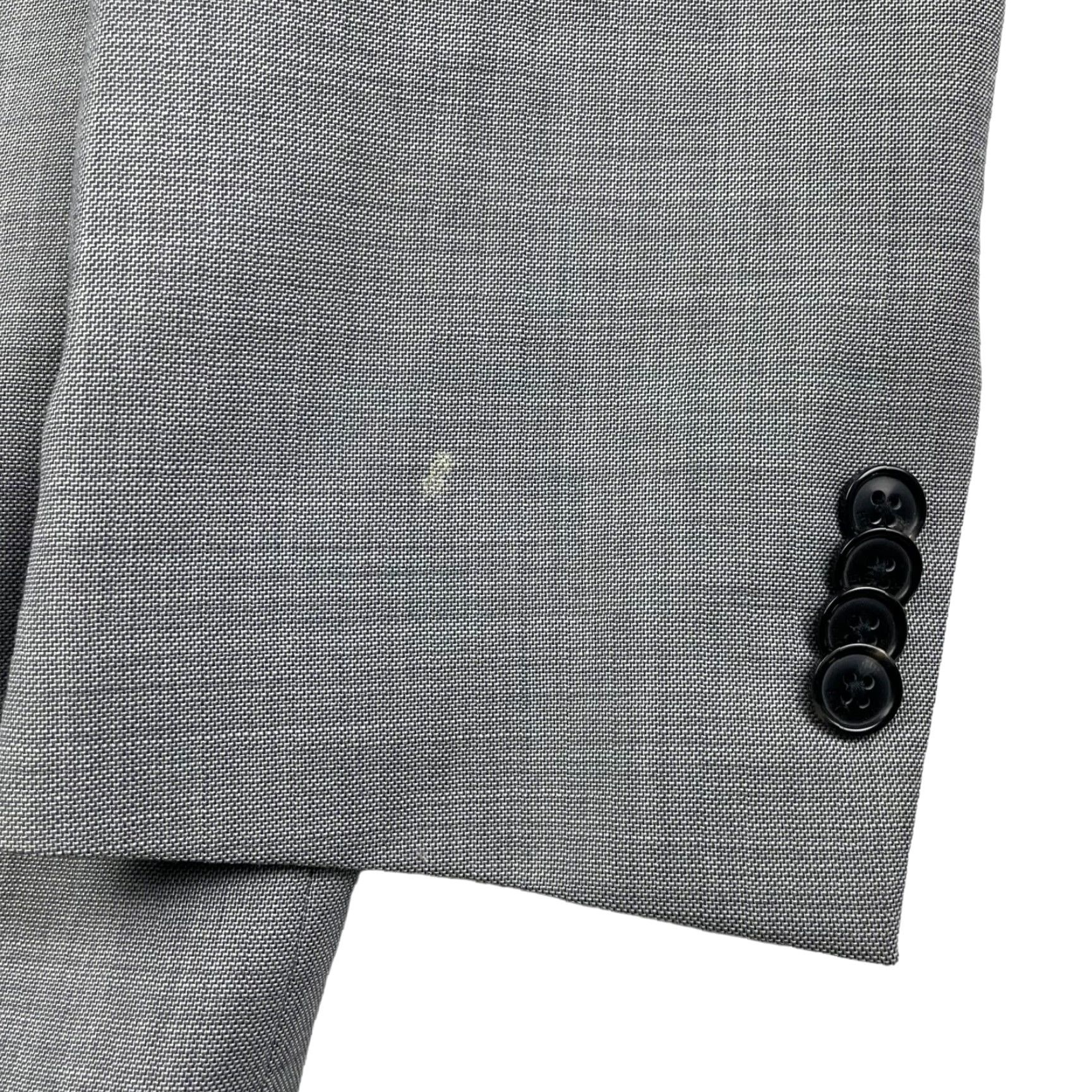 Tommy Hilfiger Tommy Hilfiger Men's Blazer 48 Long Gray 100% Wool 2-Button Jacket Coat Jacket Front Two-Button Notch Lapel Classic Fit Wool Blazer Mens Size 48R - 4 Thumbnail