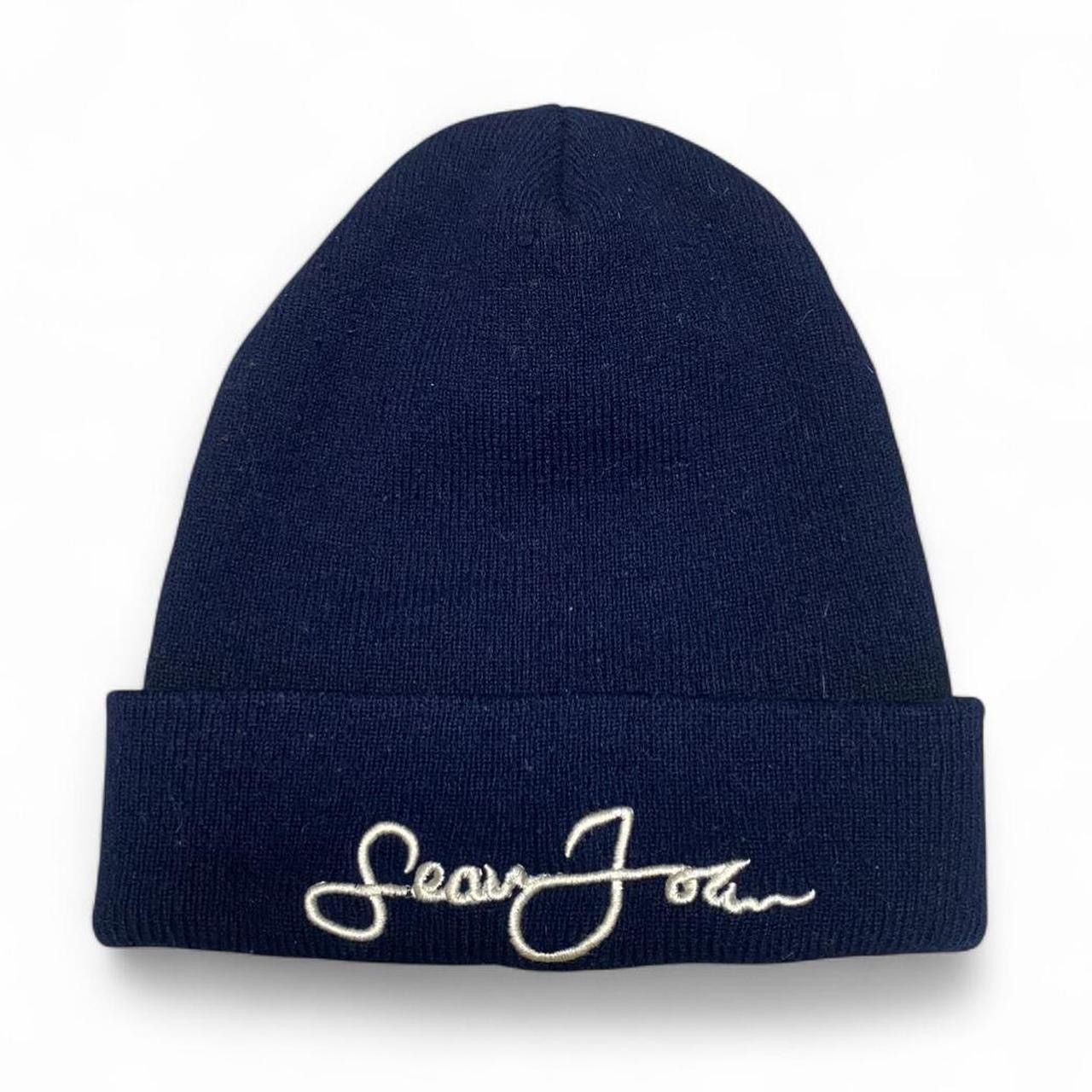 Y2K Sean John P Diddy Navy Beanie in Blue, Men’s