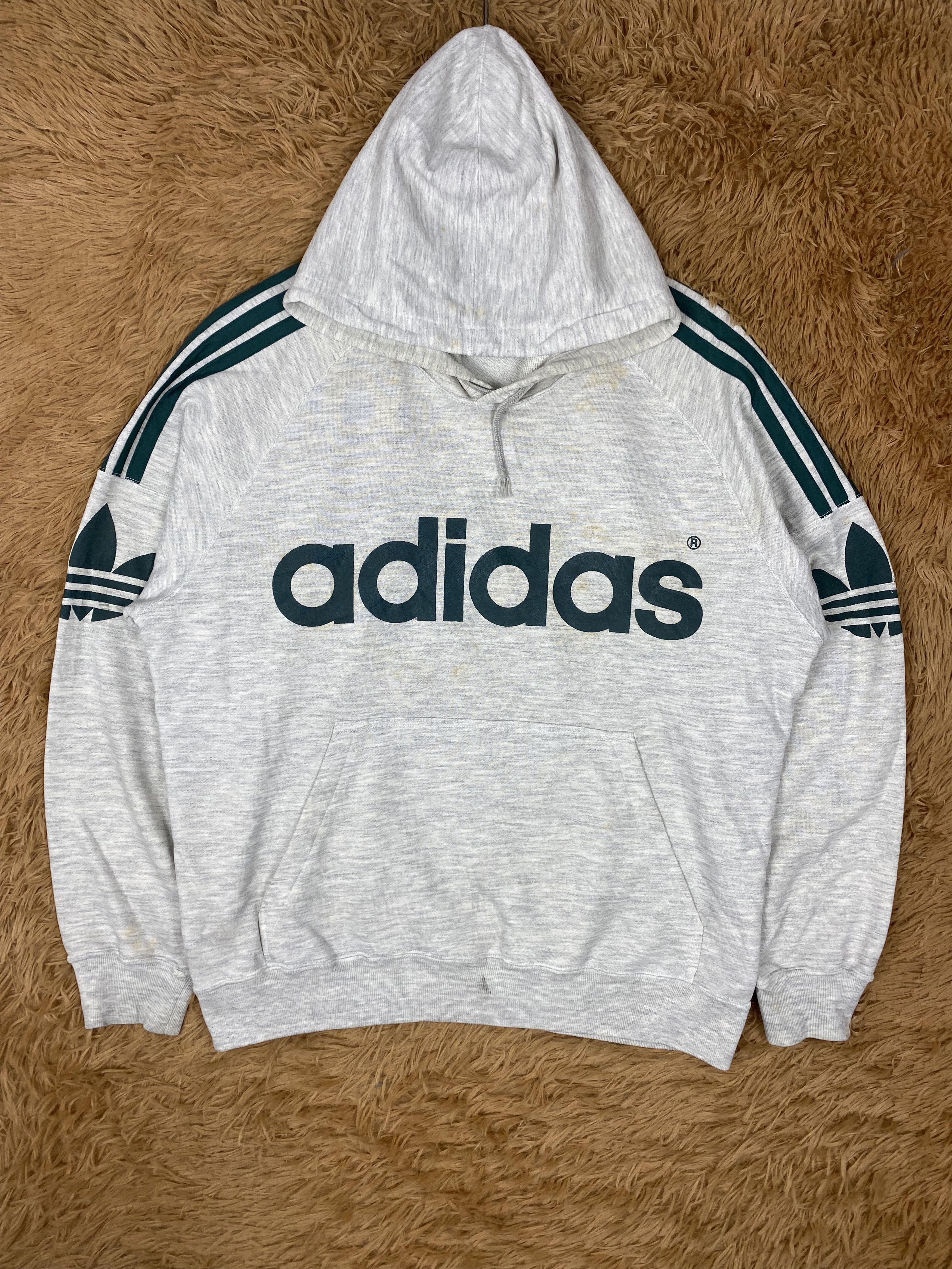 Adidas Vintage Adidas 3 Stripe Trefoil Big Logo Hoodies PS0244 Size US L / EU 52-54 / 3 - 1 Thumbnail