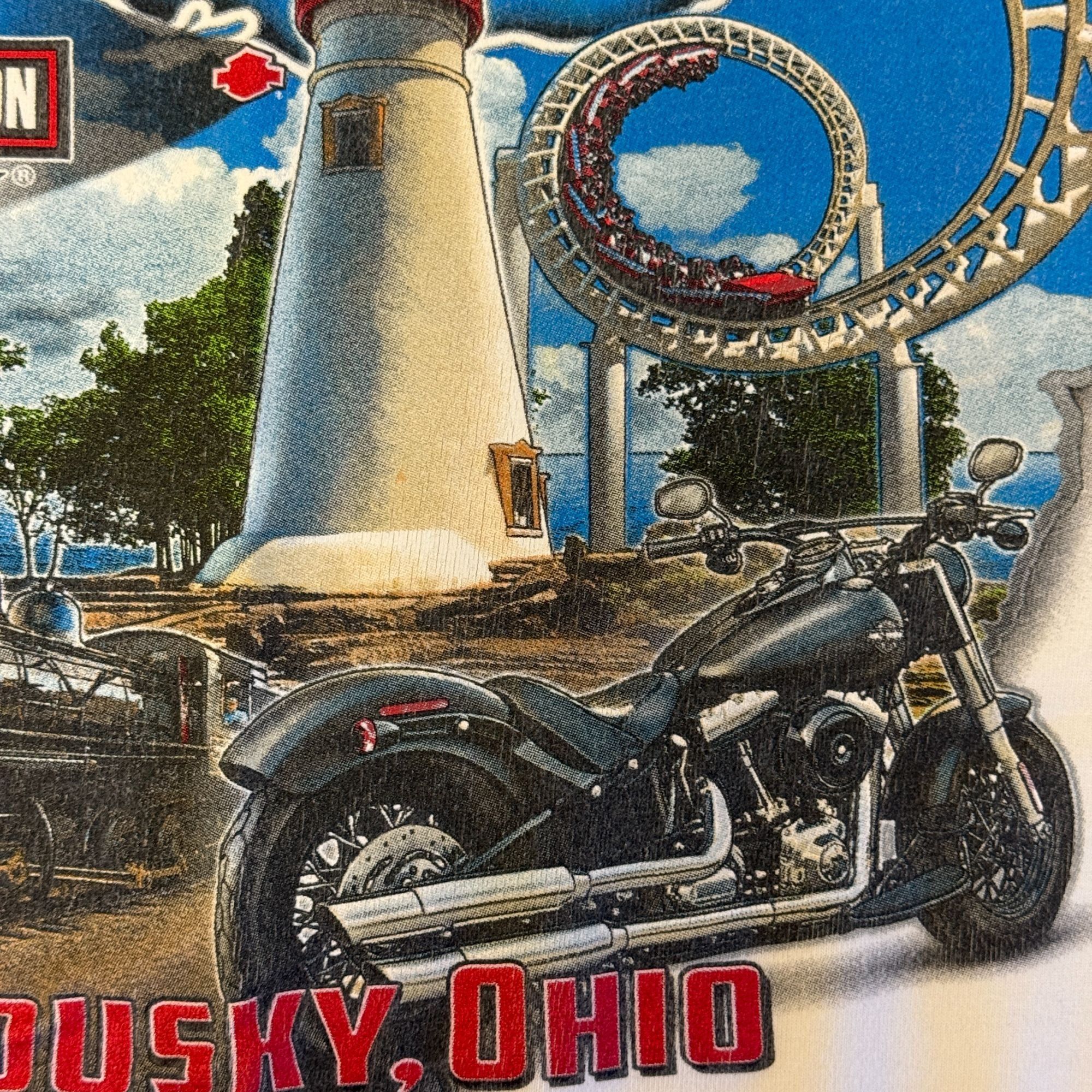Harley Davidson MAD RIVER OHIO Motorcycle BIKER Theme Park Lighthouse Train Size US L / EU 52-54 / 3 - 5 Thumbnail