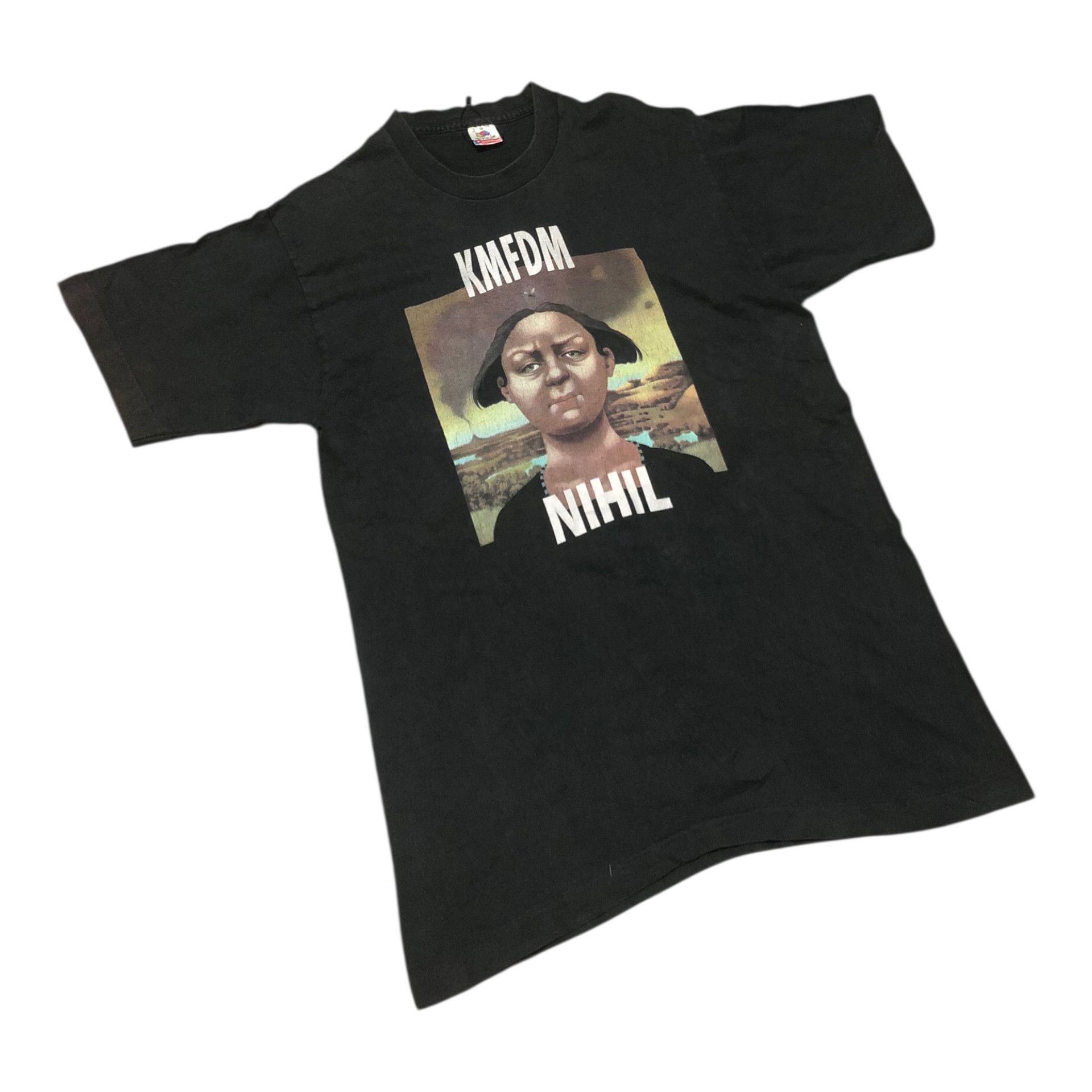 Vintage Vintage 90s KMFDM 'Nihil' Gothic Industrial Band T-Shirt Size US L / EU 52-54 / 3 - 1 Thumbnail