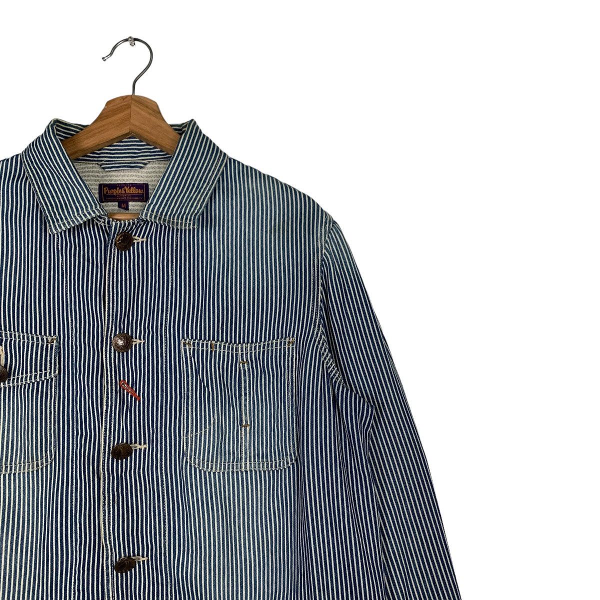 Japanese Brand PURPLE & YELLOW Hickory Striped Jacket #0224-C10 Size US M / EU 48-50 / 2 - 6 Thumbnail