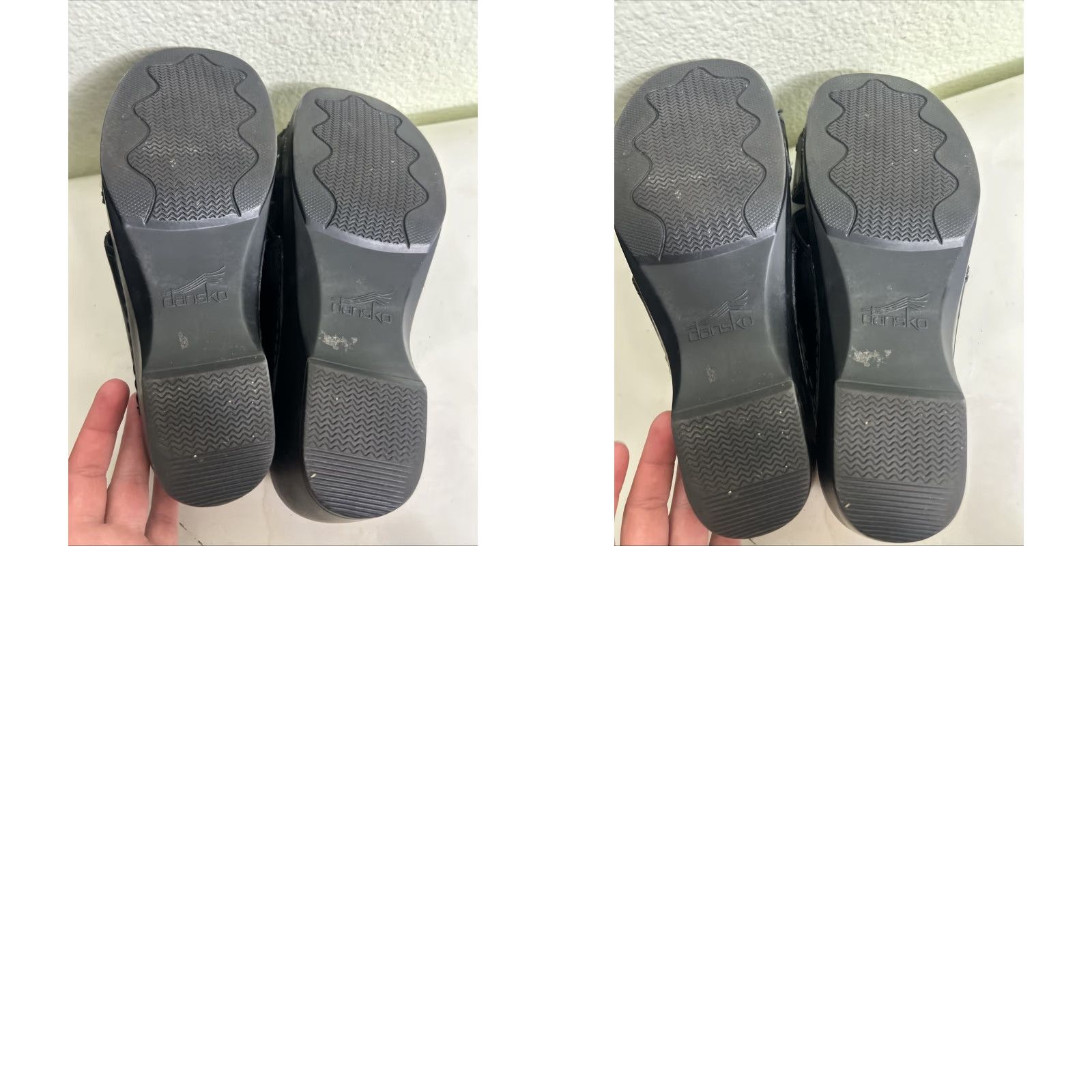 Dansko Dansko Open Toe Wedge Sandal Slip-On Black Leather Women US 10 40"} Size US 10 / IT 40 - 10 Thumbnail