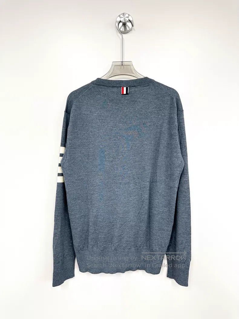 Thom Browne Thom Browne Grey Classic Striped Knit Sweater Size US M / EU 48-50 / 2 - 2 Thumbnail