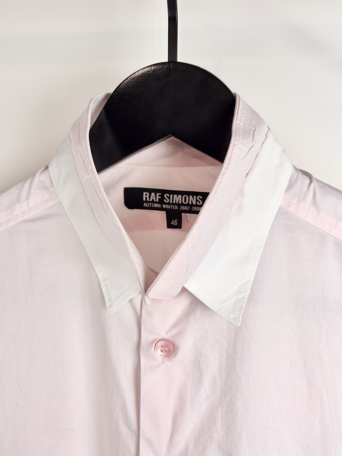 Raf Simons AW07 Raf Simons Double Collar Button Up Shirt Pink Size US S / EU 44-46 / 1 - 4 Thumbnail