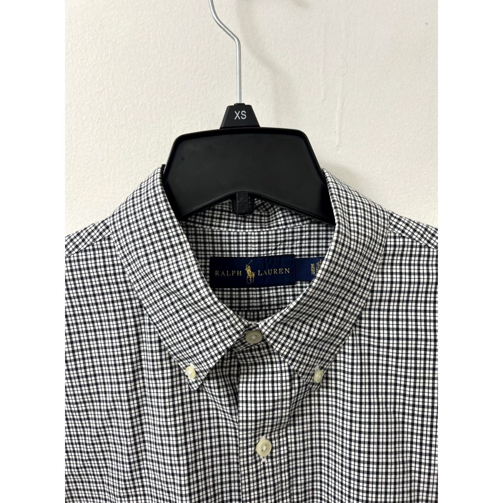 Polo Ralph Lauren VINTAGE Ralph Lauren Shirt Mens XL Black White Plaid Button-Down Pony Logo L/S Size US XL / EU 56 / 4 - 6 Thumbnail