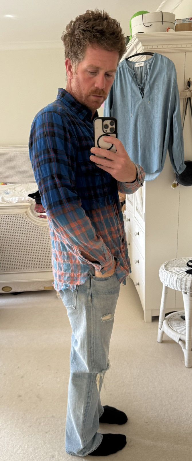 Hedi Slimane × Saint Laurent Paris SS16 Grail Saint Laurent Surf sound bleached flannel pink Size US L / EU 52-54 / 3 - 8 Thumbnail