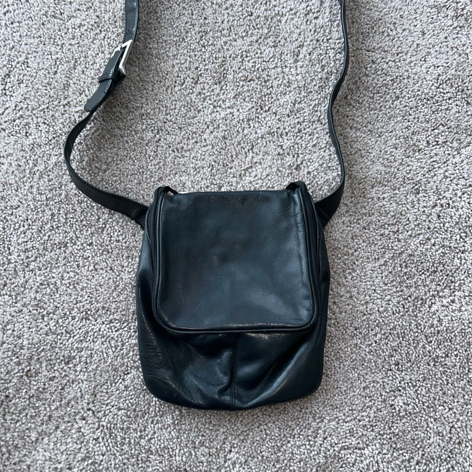 Hobo Vintage 90s Hobo International Crossbody Purse Black Leather Size ONE SIZE - 7 Thumbnail