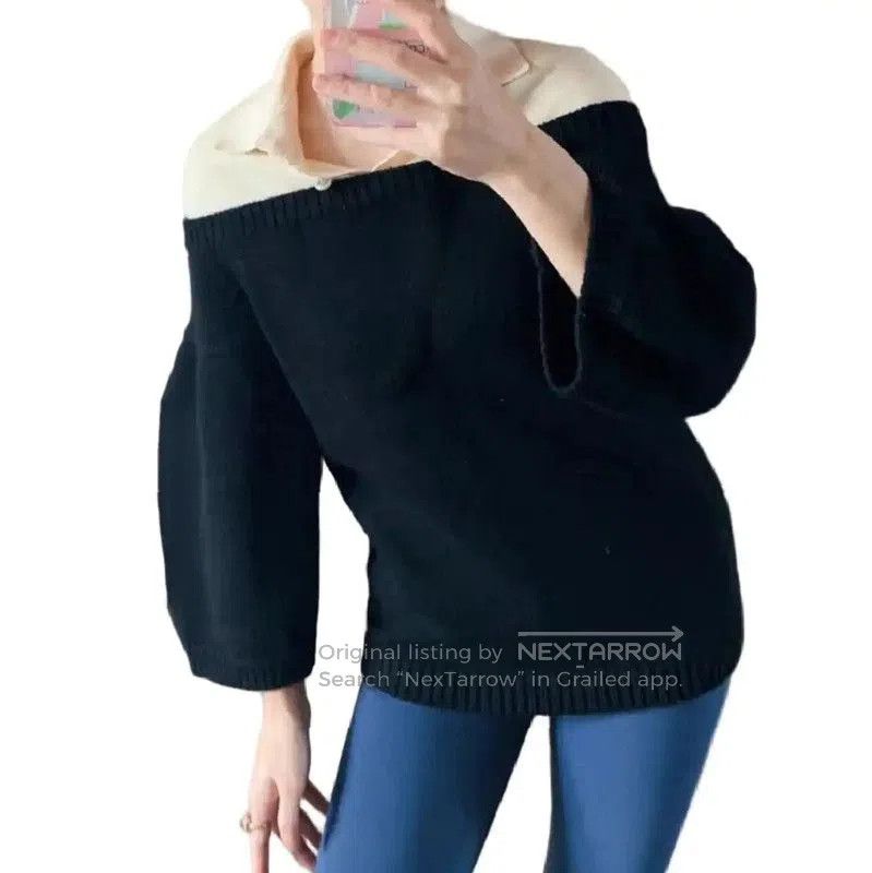 Valentino Valentino Black Wool Long Sleeve Sweater . Size M / US 6-8 / IT 42-44 - 1 Thumbnail
