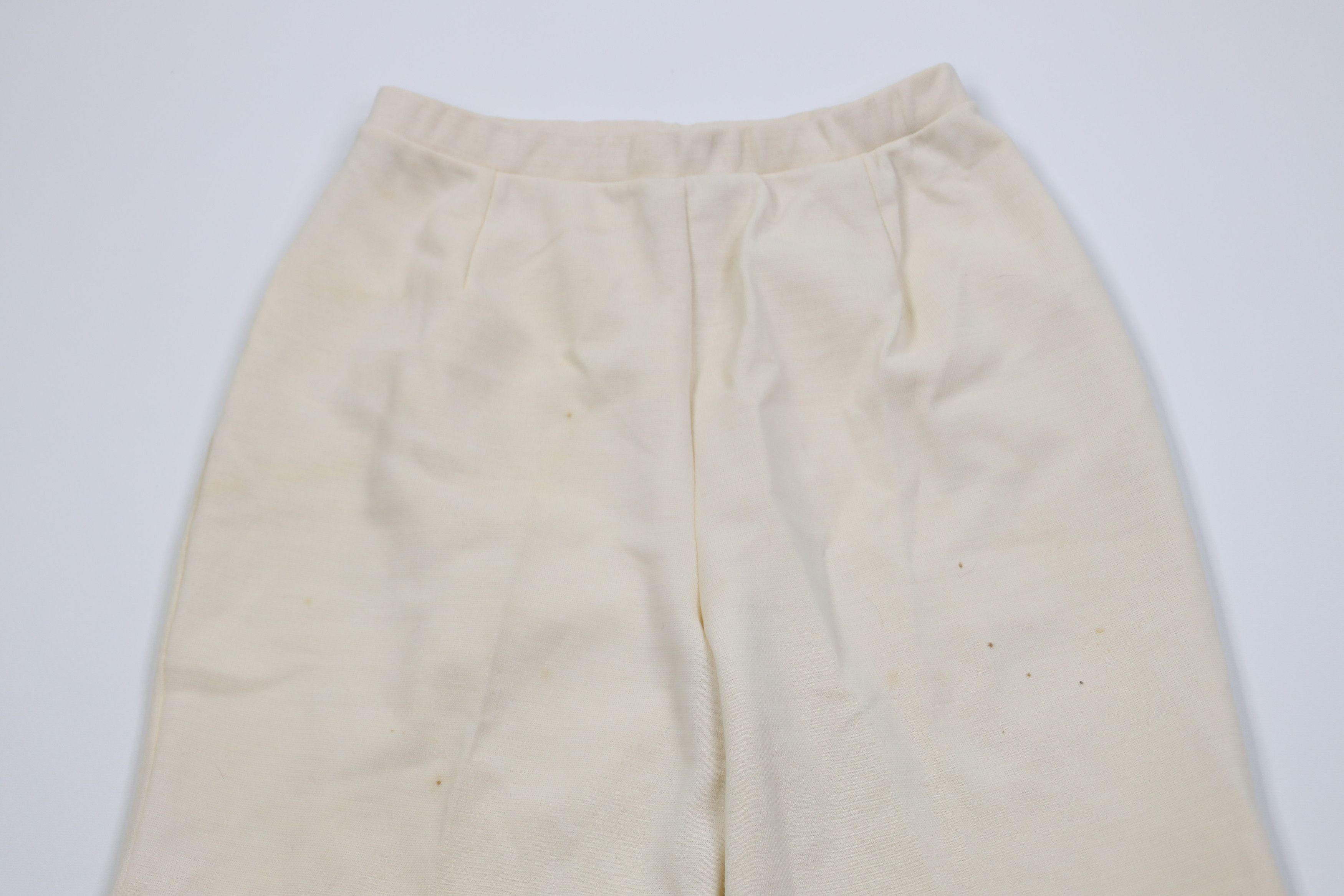 Vintage Vintage 70s Streetwear Wool Bell Bottoms Pants Cream USA Size 36" / US 14 / IT 50 - 2 Thumbnail