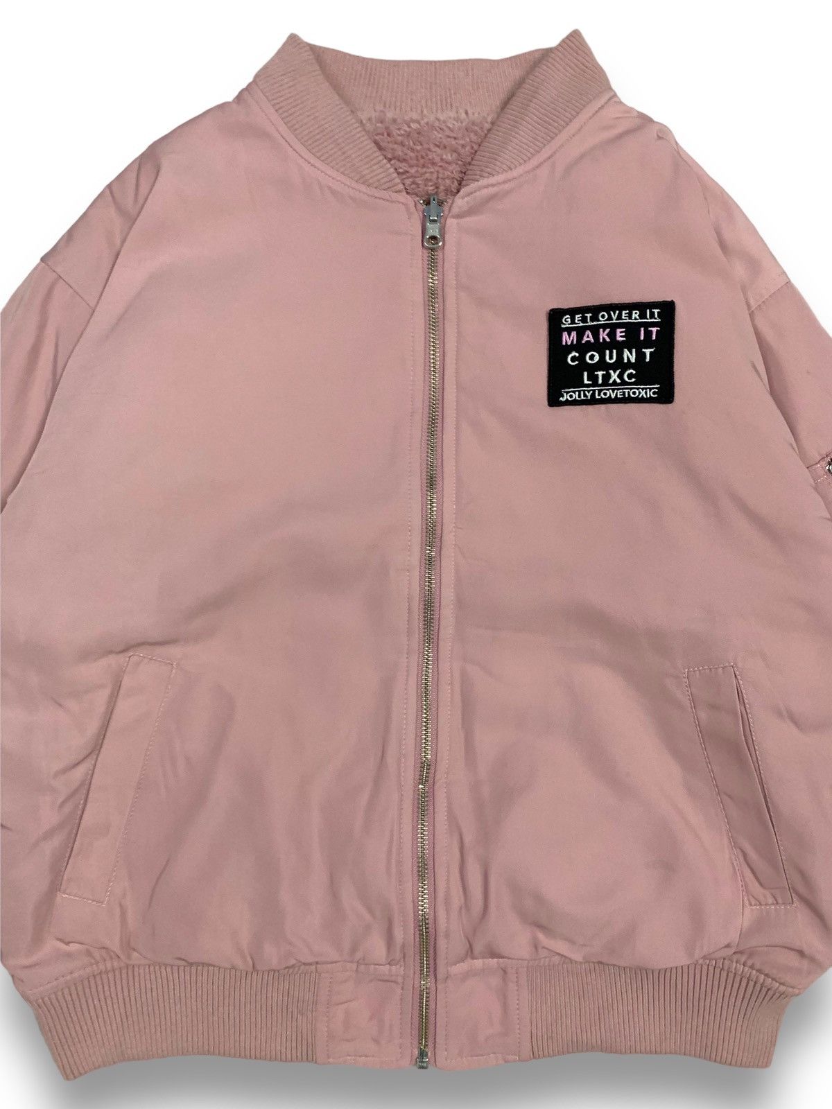 Hysteric Glamour Japanese Love Toxic Pink Reversible Fleece Bomber Jacket Size L / US 10 / IT 46 - 5 Thumbnail