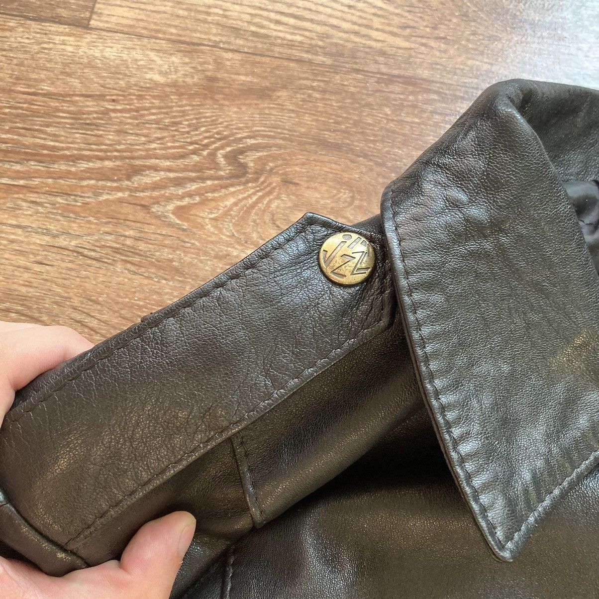 20471120 Vintage Italian Punk Leather Jacket 80’s Avant Garde Style Size S / US 4 / IT 40 - 10 Thumbnail