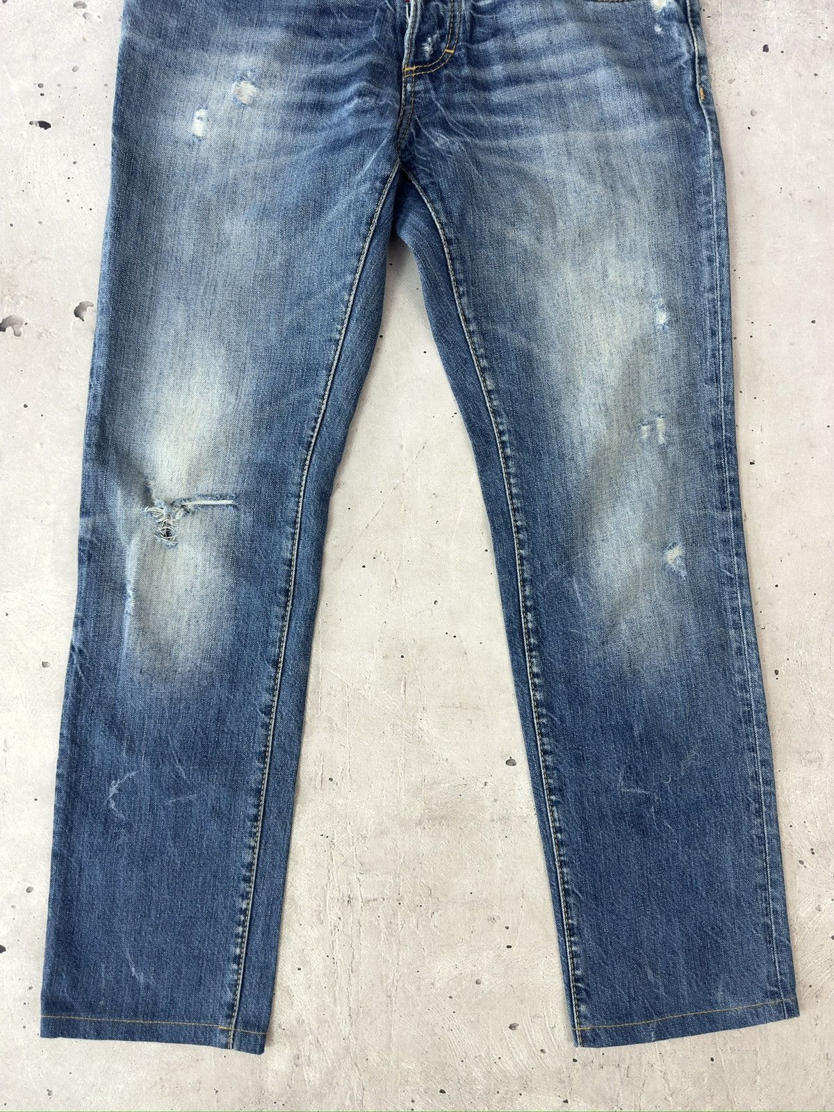 Dsquared2 Vintage Navy Blue Made In Italy Distressed Pants