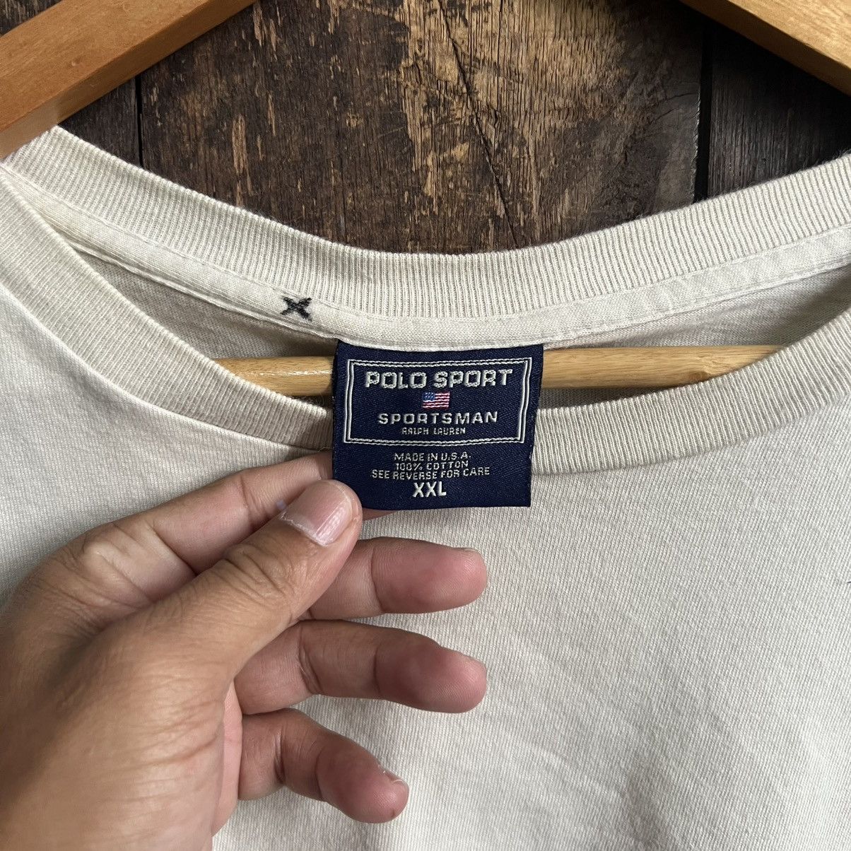 Polo Ralph Lauren × Vintage Vintage Polo Sport Sportman Tshirt Size US XXL / EU 58 / 5 - 5 Thumbnail