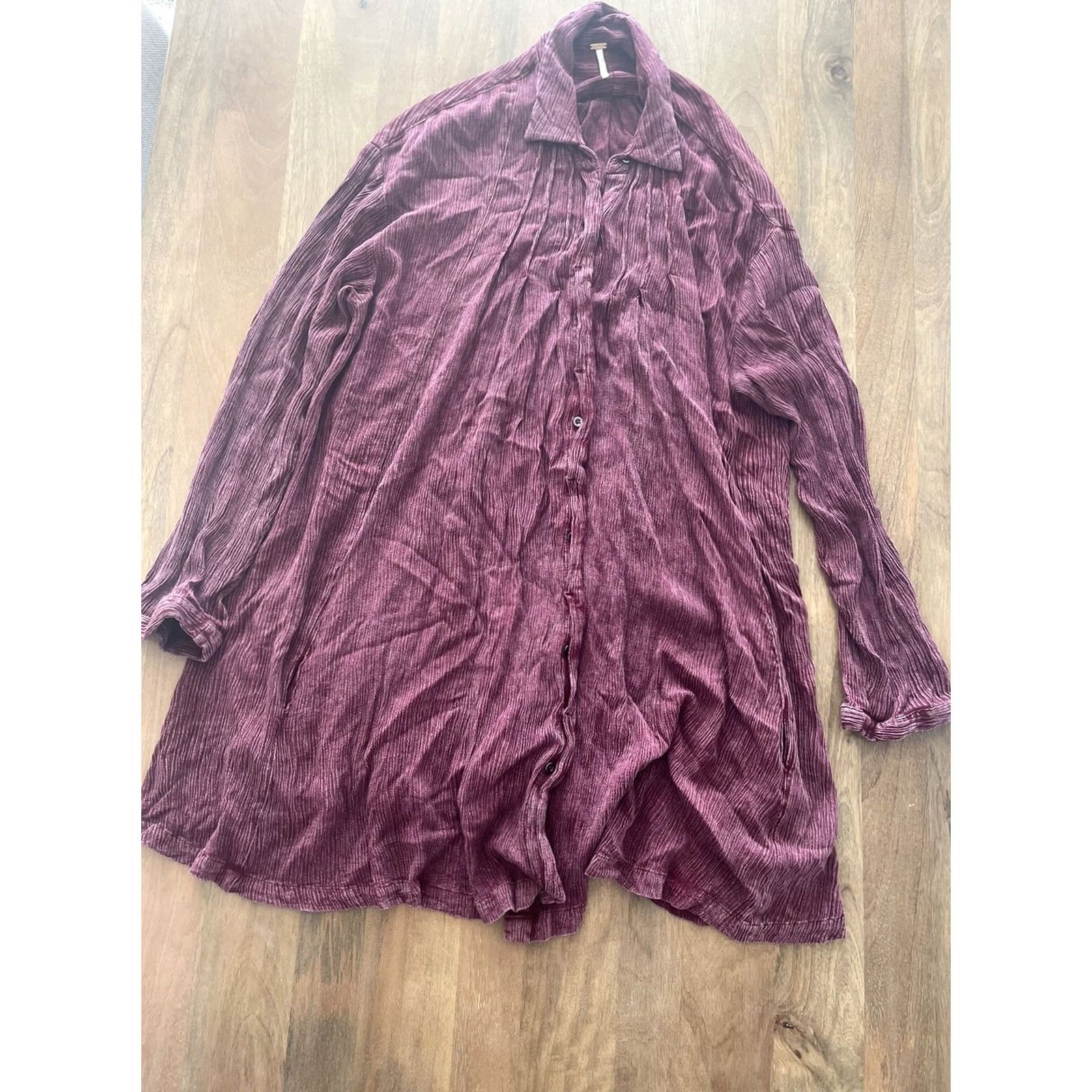 Free People Free People Blouse Tunic Women S Long Sleeve Purple Maroon Boho Beach Size S / US 4 / IT 40 - 2 Thumbnail