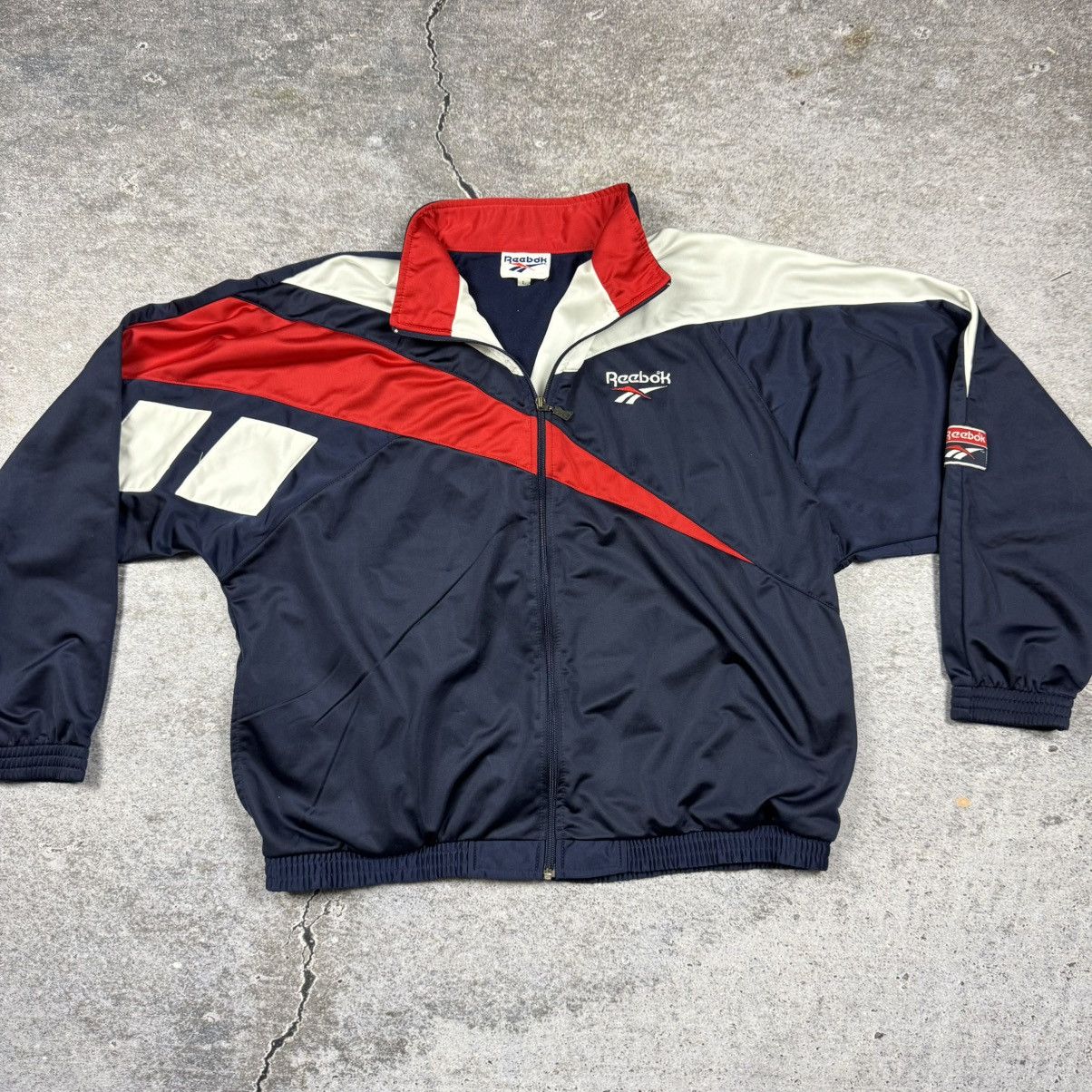 Reebok Vintage Reebok Track Jacket - Navy / Red / White - Size L Size US L / EU 52-54 / 3 - 2 Thumbnail