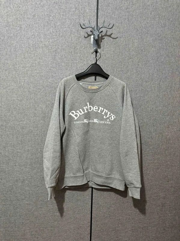Burberry Burberry Gray Cotton Logo Men's Sweatshirt Size US S / EU 44-46 / 1 - 1 Thumbnail