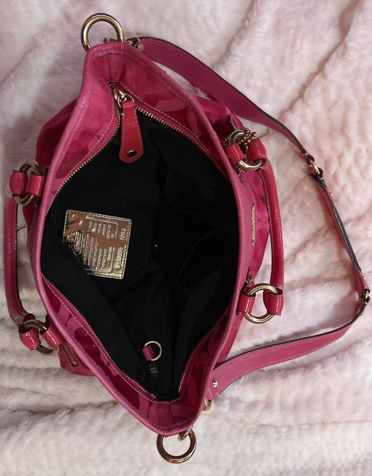 Coach Coach Pink Satchel Logo Pattern Gold Hardware Size ONE SIZE - 5 Thumbnail