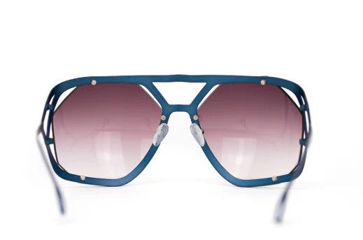 Raf Simons Raf Simons Shield Blue Metal Special with Grey Lenses Size ONE SIZE - 3 Thumbnail