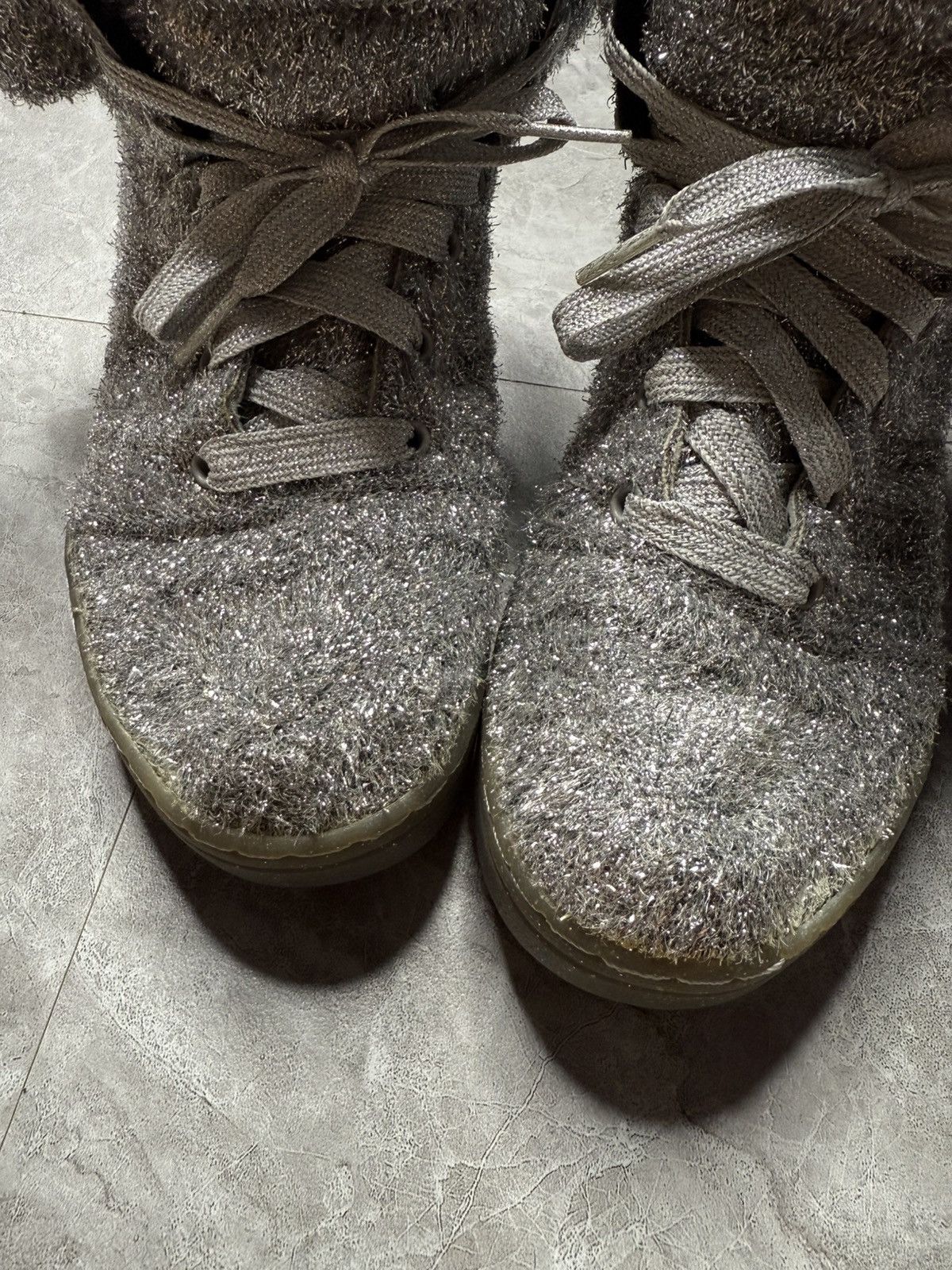 adidas gazelle silver green womens JEREMY SCOTT x ADIDAS Size 11 Tinsel Gold Metallic High Top Bear Sneak   Sui Generis Designer Consignment