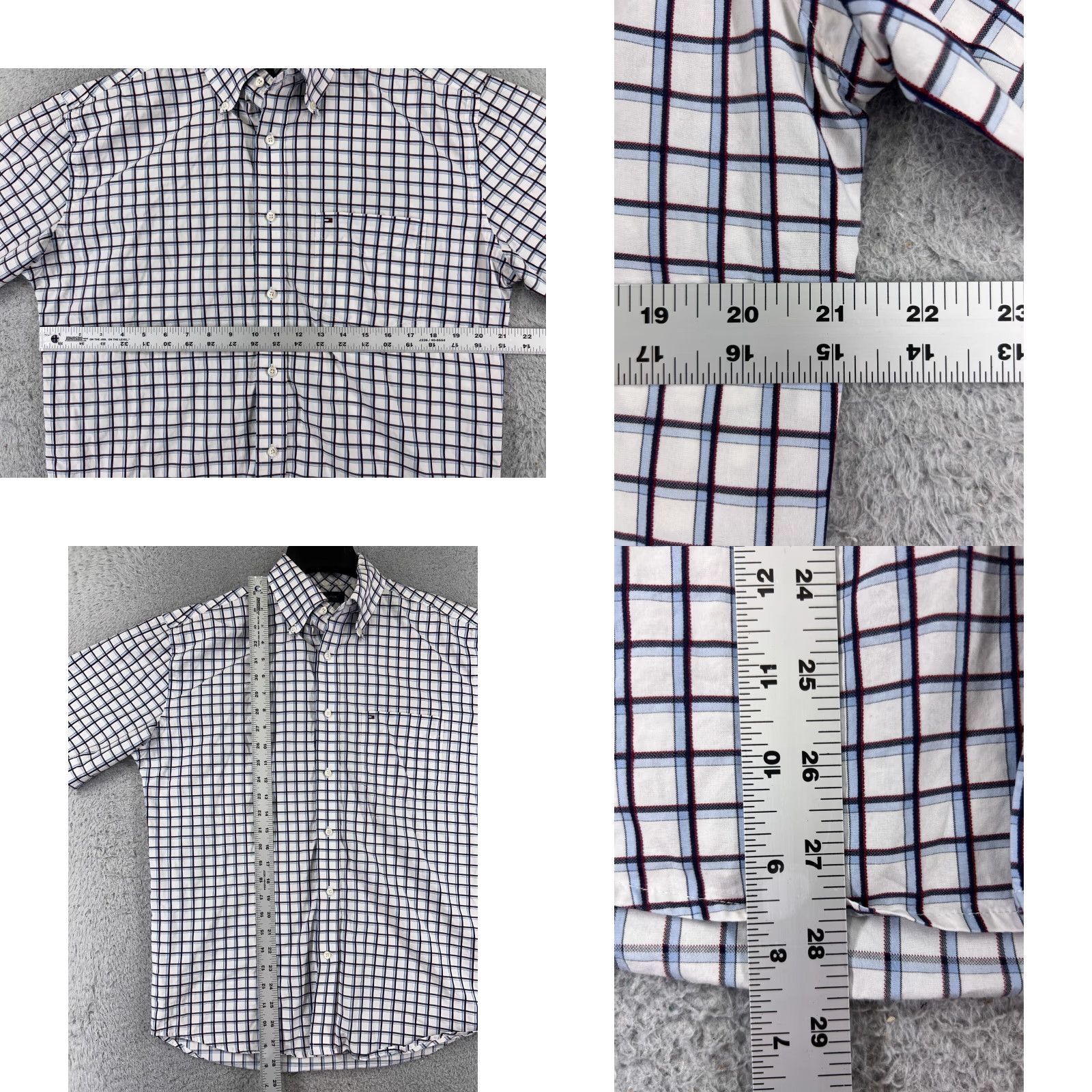Tommy Hilfiger Tommy Hilfiger Shirt Men M Blue White Plaid Button Up Cotton Pocket Logo Size US M / EU 48-50 / 2 - 8 Thumbnail