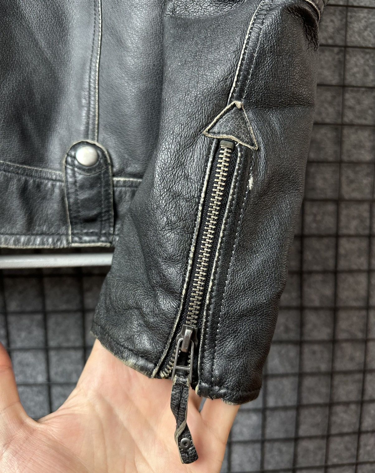 Genuine Leather Distressed Detachable Hood Real Leather Biker Jacket Size 48 Size US M / EU 48-50 / 2 - 21 Thumbnail