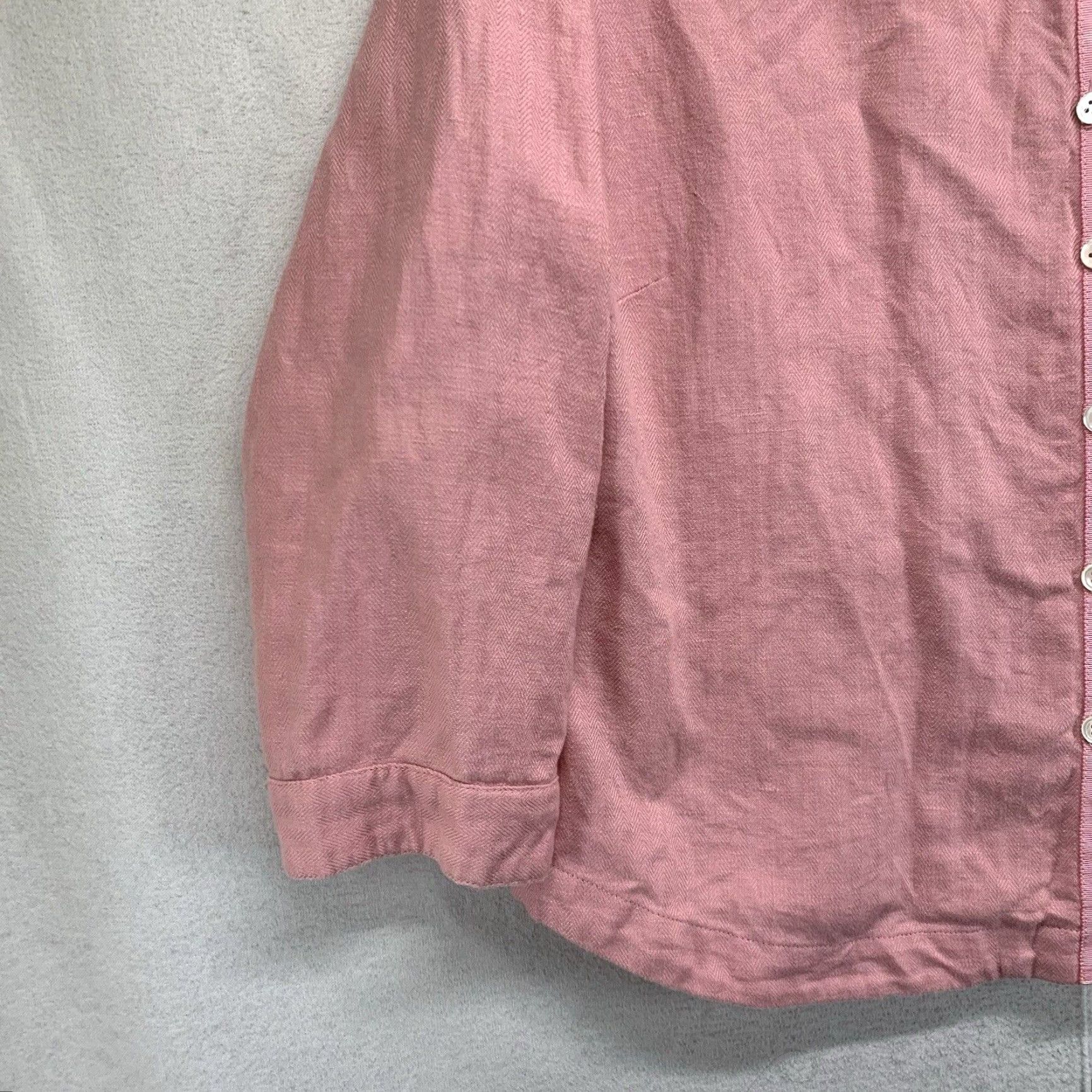Vintage Vintage Tellurid Women's Linen Cotton Blend Button-Up Shirt Size 10 Pink Casual travel beach retro Size L / US 10 / IT 46 - 4 Thumbnail