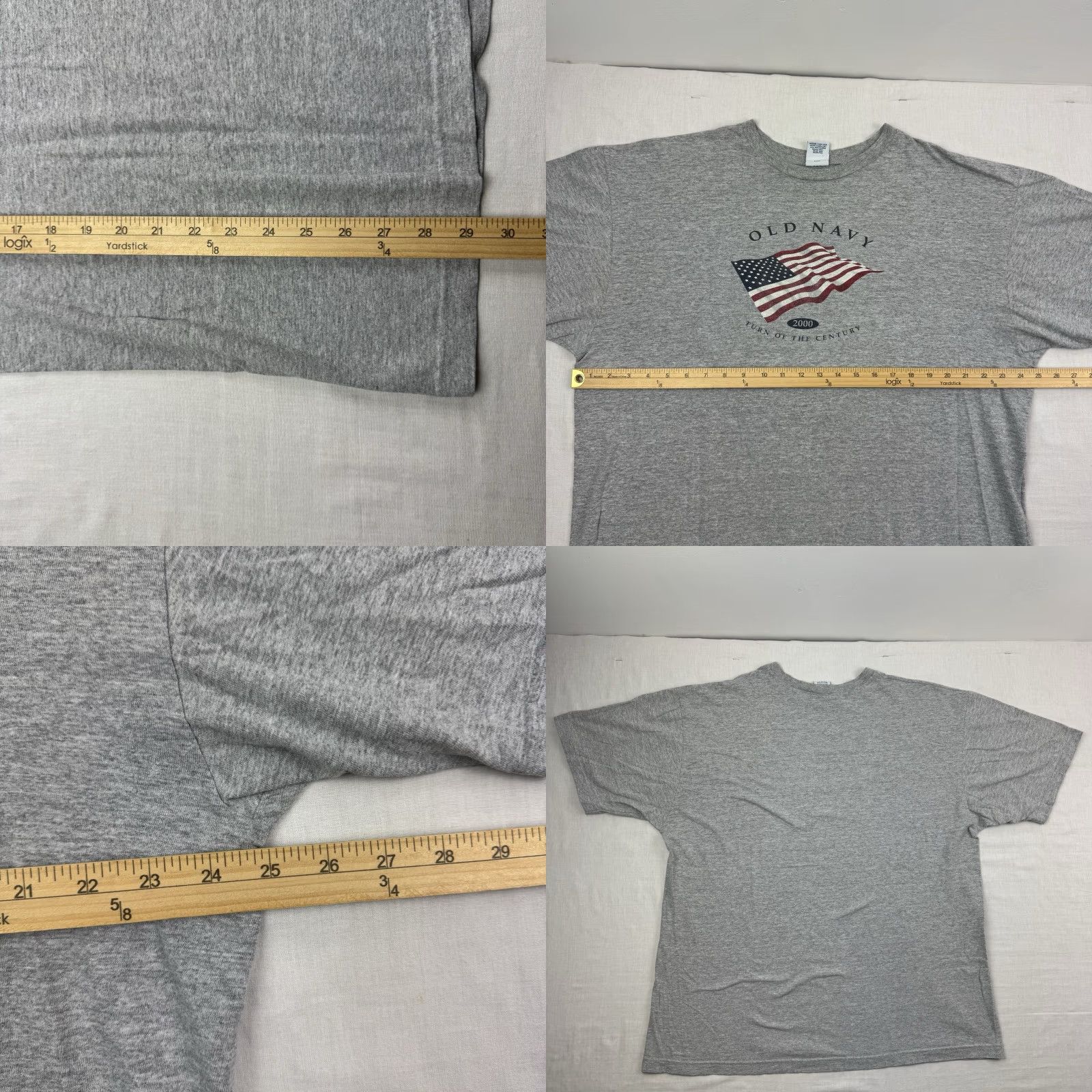 Old Navy Vintage Old Navy 2000 Flag T Shirt Adult 2XL Gray Hipster Grunge Y2K Spellout Size US XXL / EU 58 / 5 - 8 Thumbnail