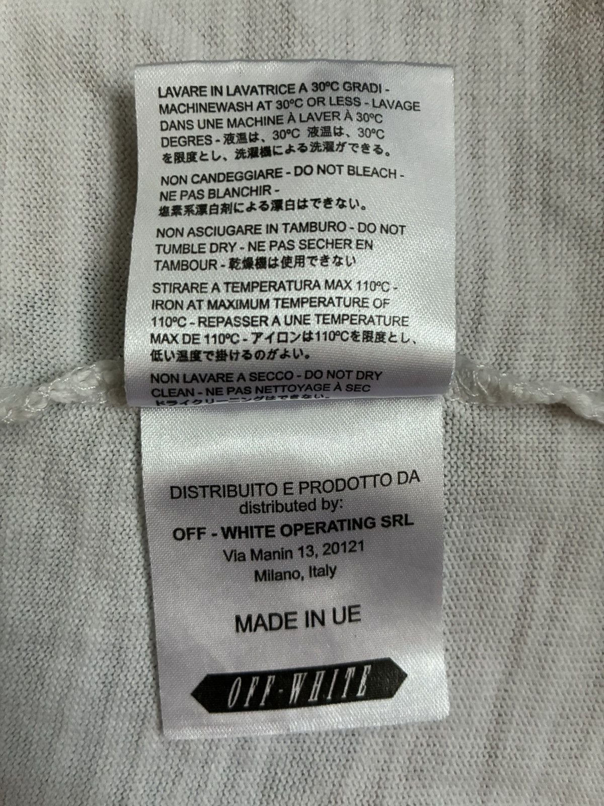Off-White Off-White x Virgil Abloh "Blue Collar" Tee Size US M / EU 48-50 / 2 - 10 Thumbnail