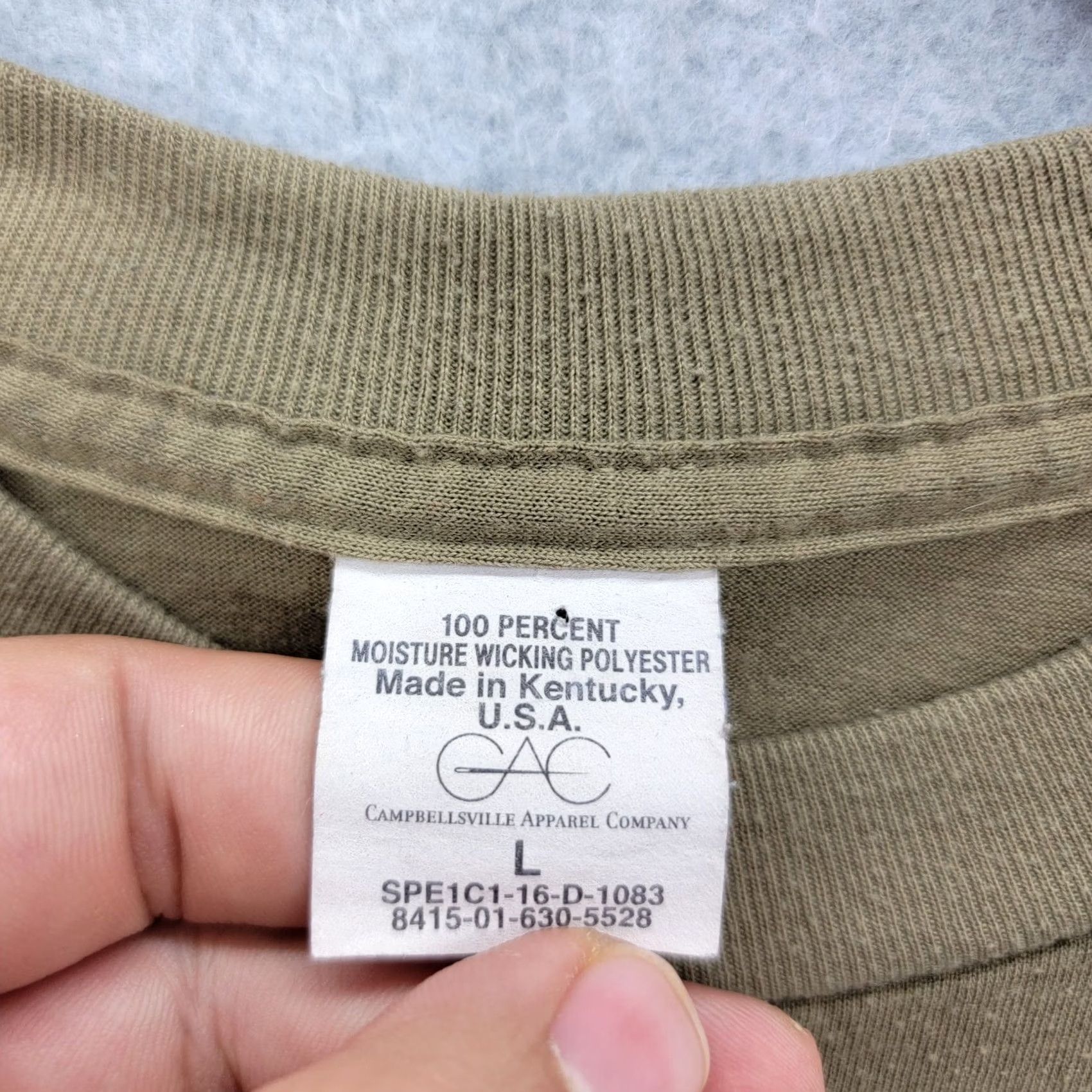 Vintage CAC Military Shirt Large Tan Brown Short Sleeve Polyester USA PT Blank 90s Mens Size US L / EU 52-54 / 3 - 3 Thumbnail