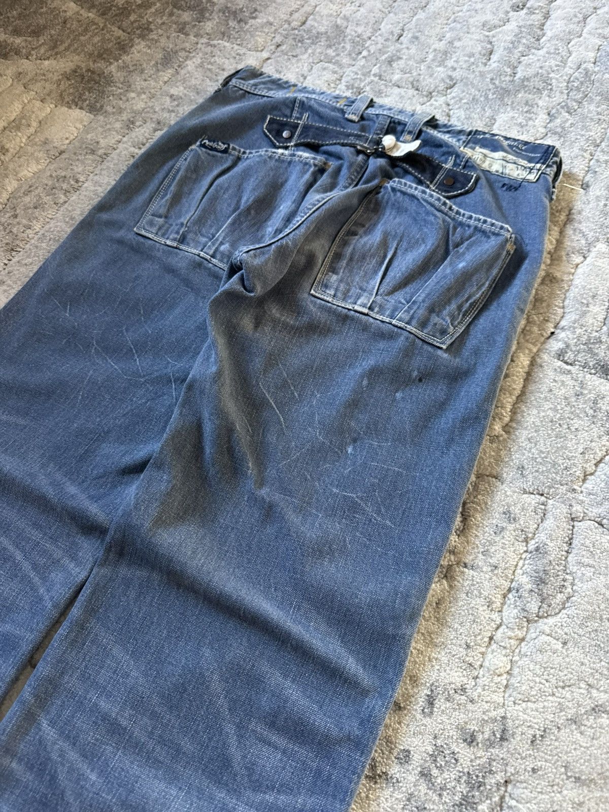 Beauty Beast 2000s Antgauge Japan Buckle Back Baker Denim Pants Size US 28 / EU 44 - 16 Thumbnail