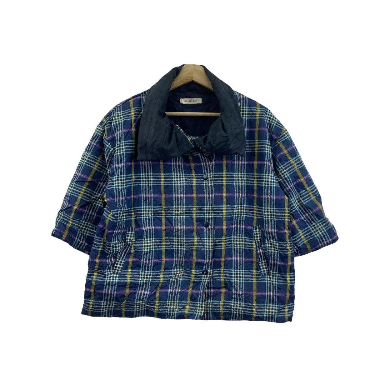 Golden Bear Vtg GOLDEN BEAR Cropped Top CHECKS Puffer Jacket Size L / US 10 / IT 46 - 1 Thumbnail