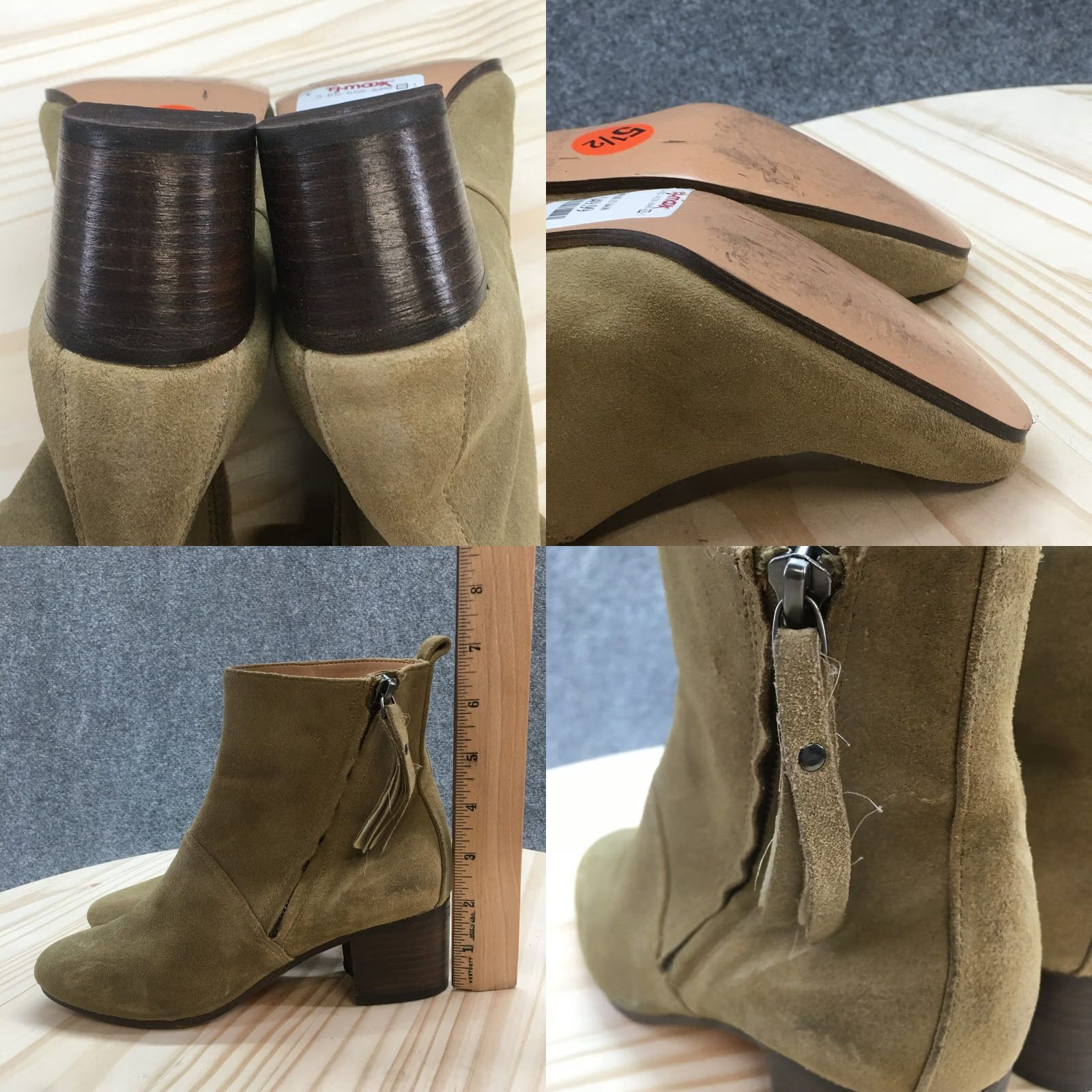 Banana Republic Banana Republic Boots Womens Lydia Green Suede Heeled Side Zip Tasseled 5.5 M Bootie Womens Green Suede Boots Size US 6 / IT 36 - 9 Thumbnail