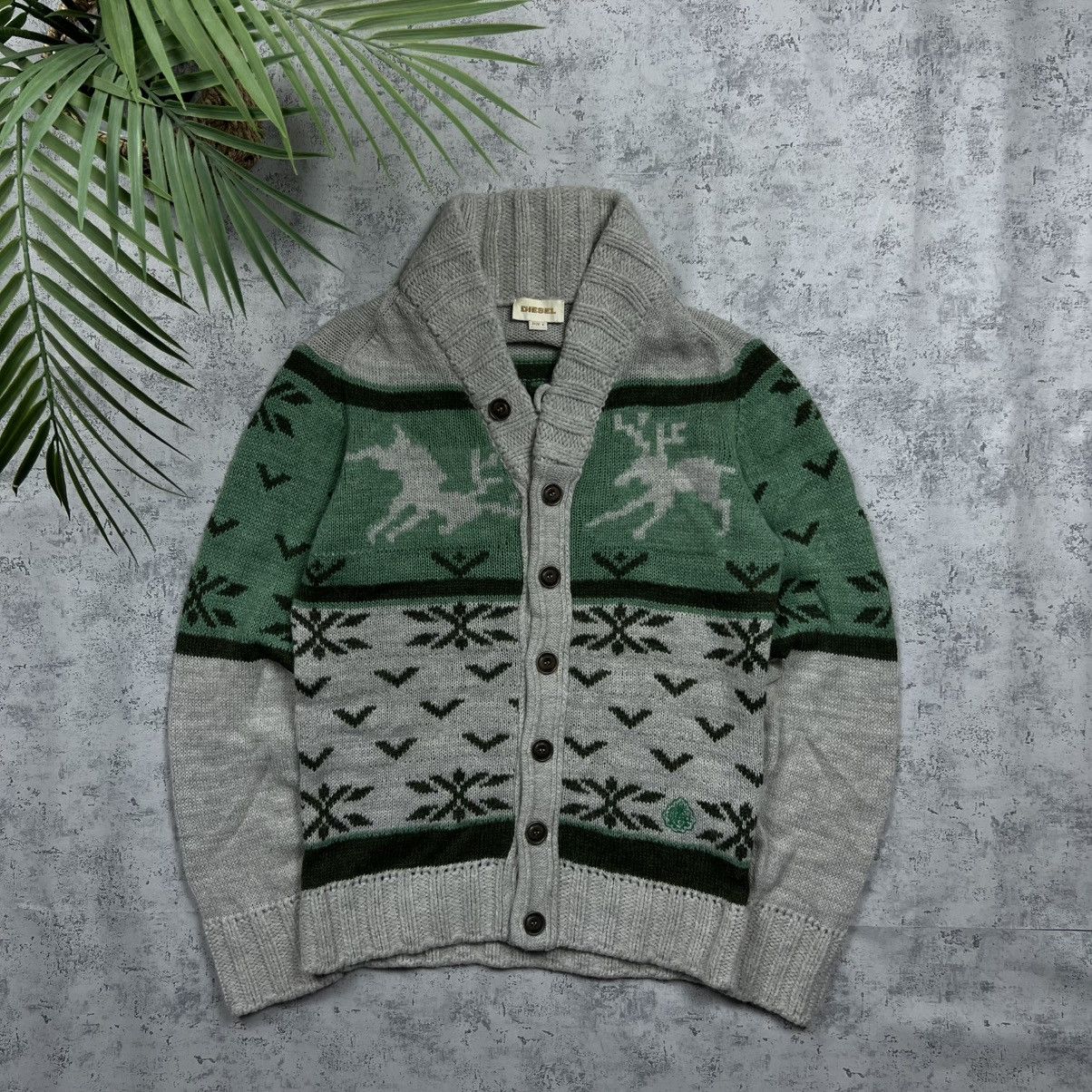 Diesel 00s Diesel Alpaca Wool Vintage Knit Cardigan Sweater Size US L / EU 52-54 / 3 - 1 Thumbnail
