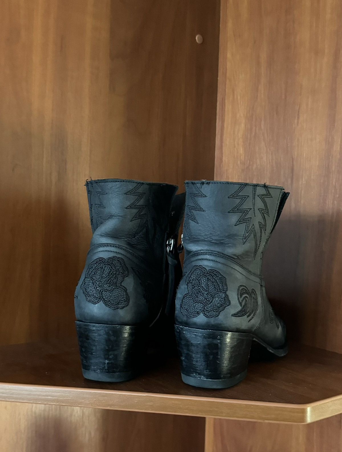 Sendra × Vintage Sendra 39 Wmns black leather cowboy boots hi top Size US 9 / IT 39 - 14 Thumbnail