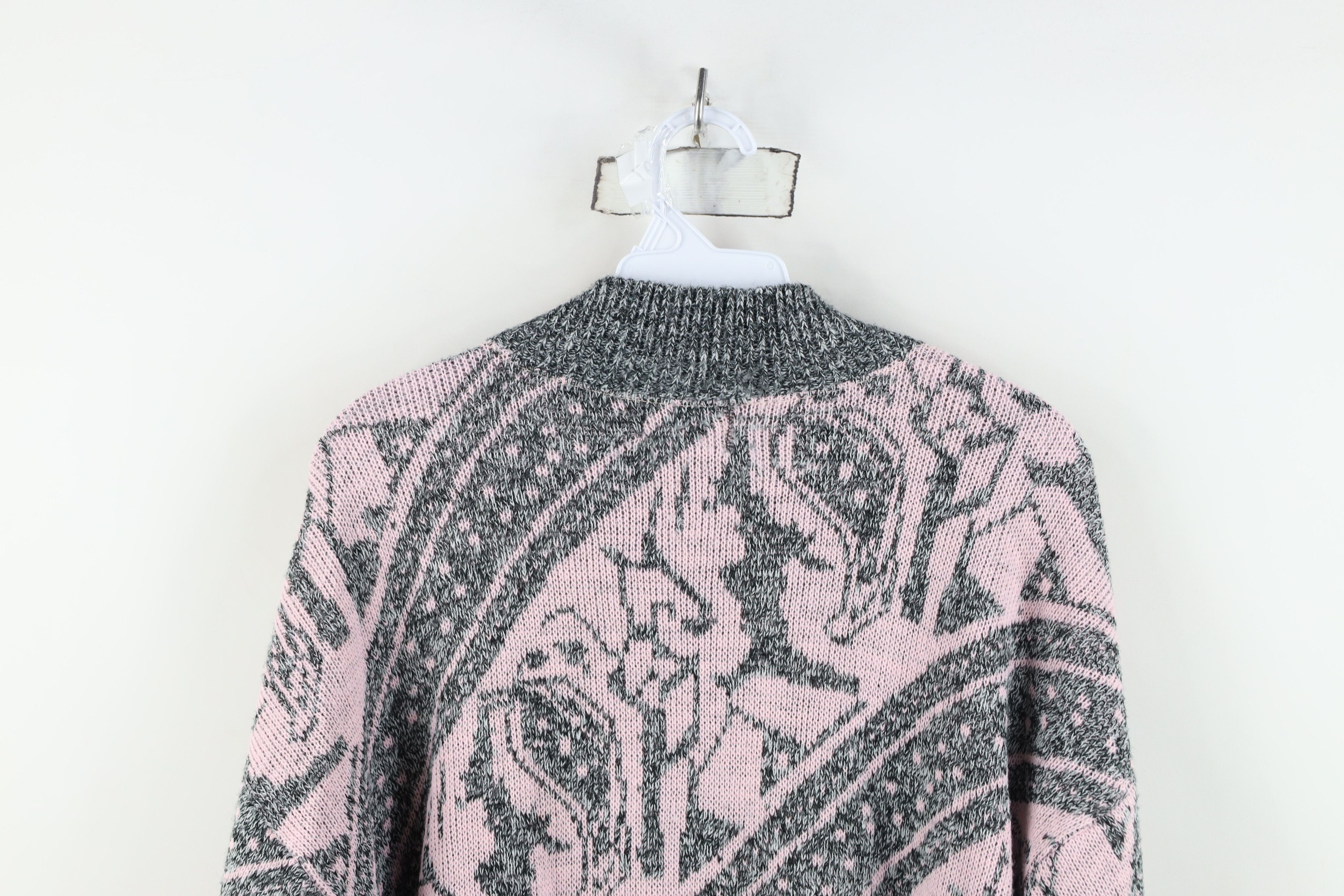 Vintage Vintage 90s Streetwear Paisley Geometric Knit Sweater USA Size L / US 10 / IT 46 - 12 Thumbnail