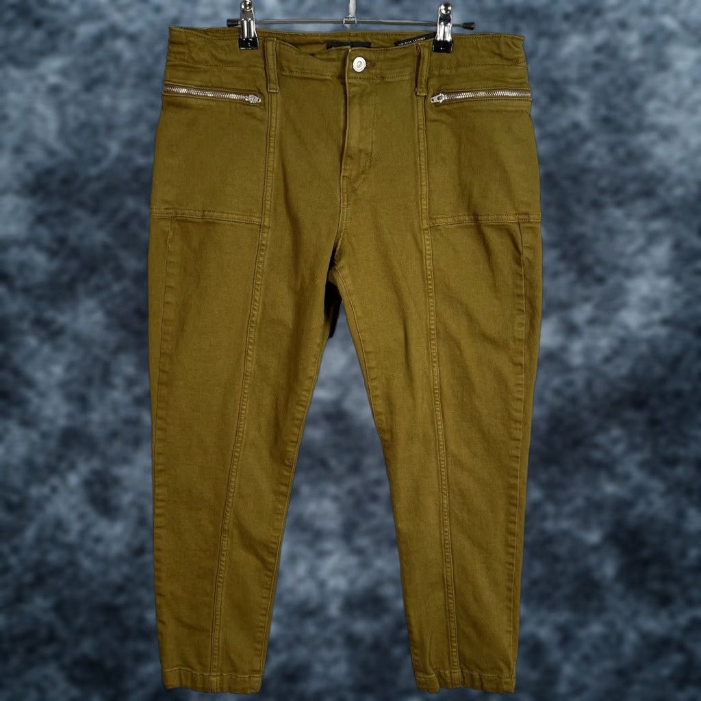 Banana Republic Banana Republic Slim Chino Pants - Olive Green Mid Rise Skinny 31 Women's Flat Front Zipper Closure, 25.5" Inseam, Regular Size Size 24" / US 00 / IT 34 - 1 Thumbnail
