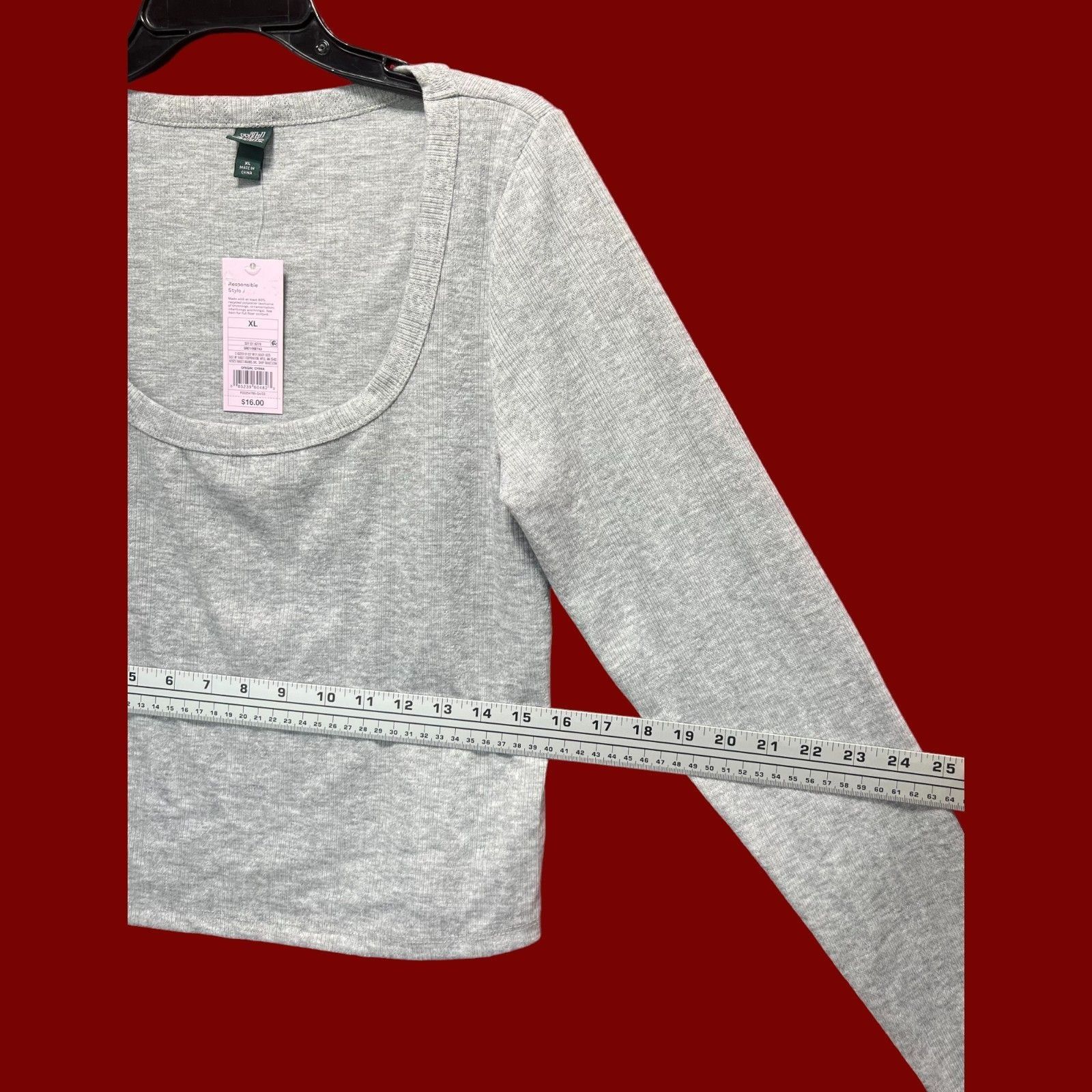 Other Wild Fable - Women's Long Sleeve T-Shirt - Grey - Extra Larg Size XL / US 12-14 / IT 48-50 - 4 Thumbnail