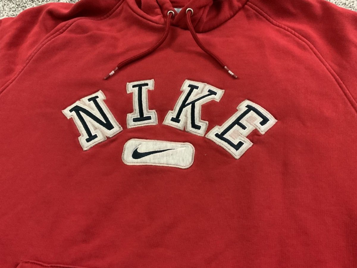 Nike Vintage Y2K Nike Big Logo Swoosh Red Hoodie Size Large Size US L / EU 52-54 / 3 - 2 Thumbnail