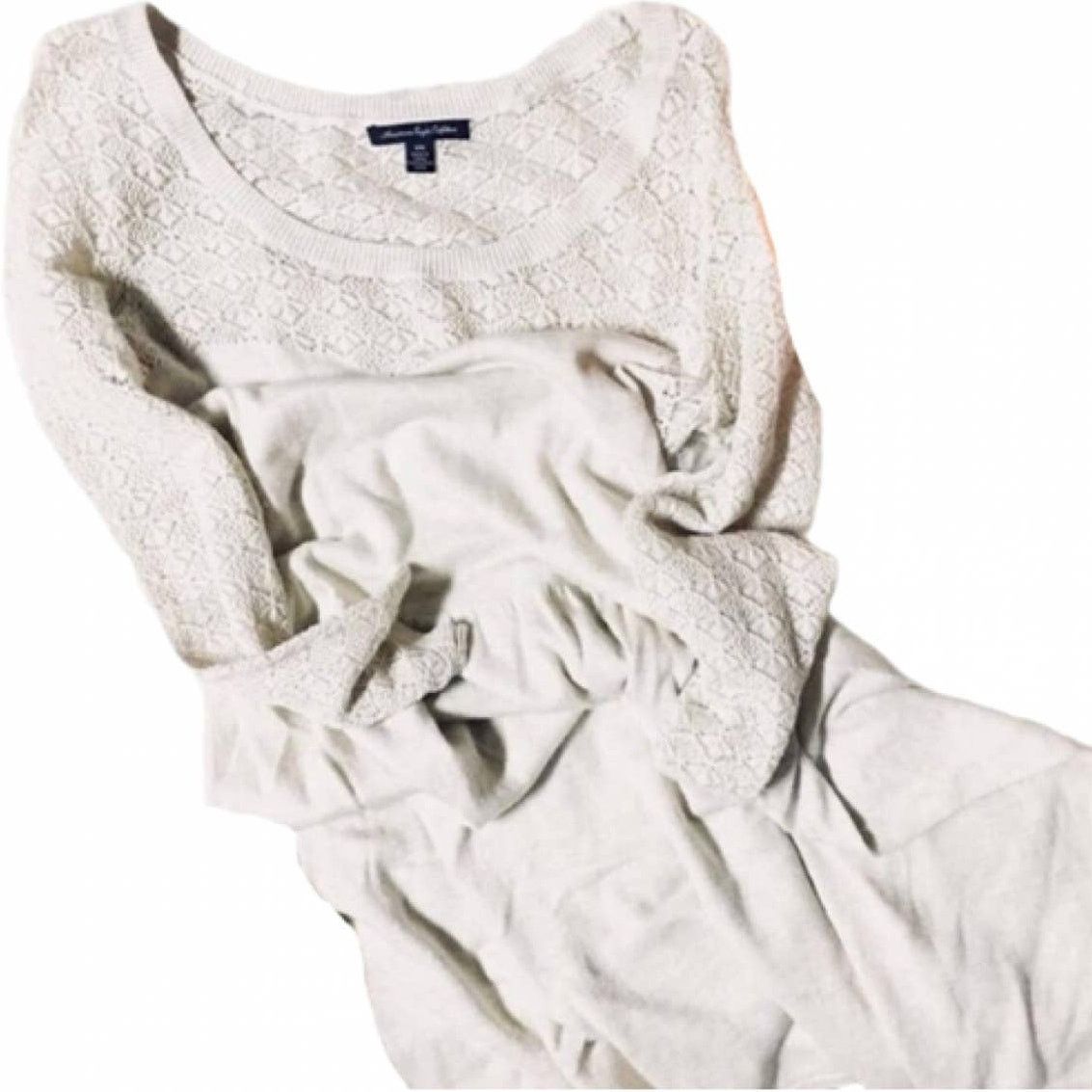 American Eagle Outfitters AMERICAN EAGLE Open Weave Oatmeal Sweater Dress M Size M / US 6-8 / IT 42-44 - 3 Thumbnail