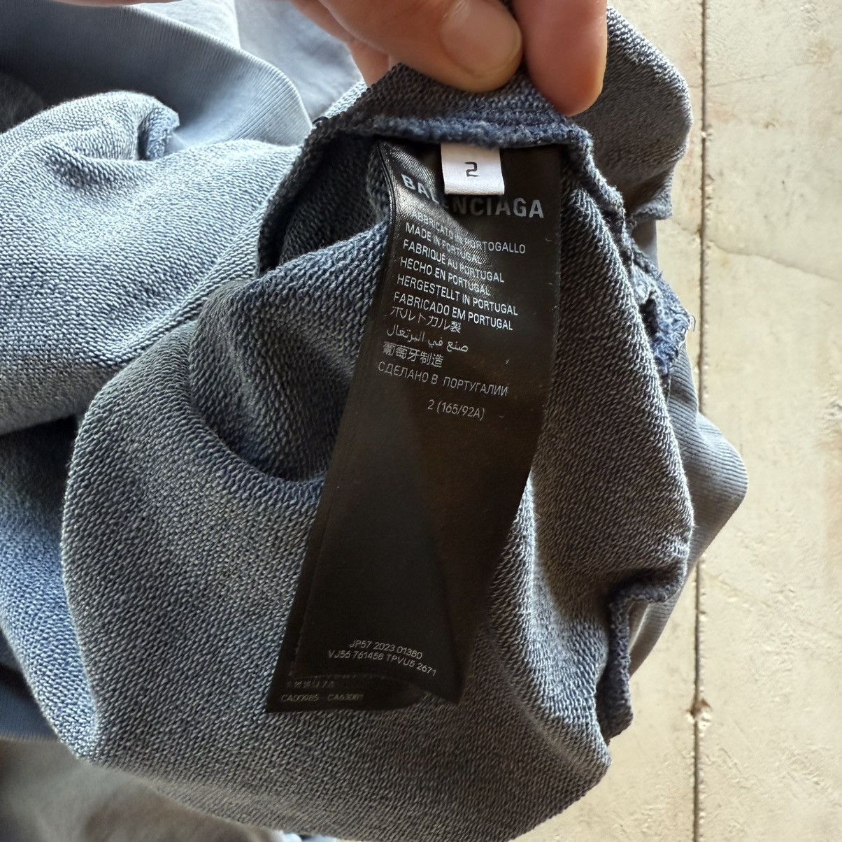 Balenciaga Balenciaga HandDrawn Logo Hoodie Faded Blue Size US L / EU 52-54 / 3 - 6 Thumbnail