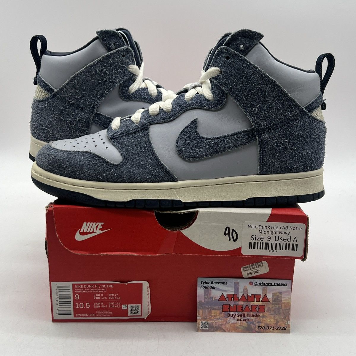 Nike Notre x dunk high midnight navy Size US 9 / EU 42 - 1 Thumbnail