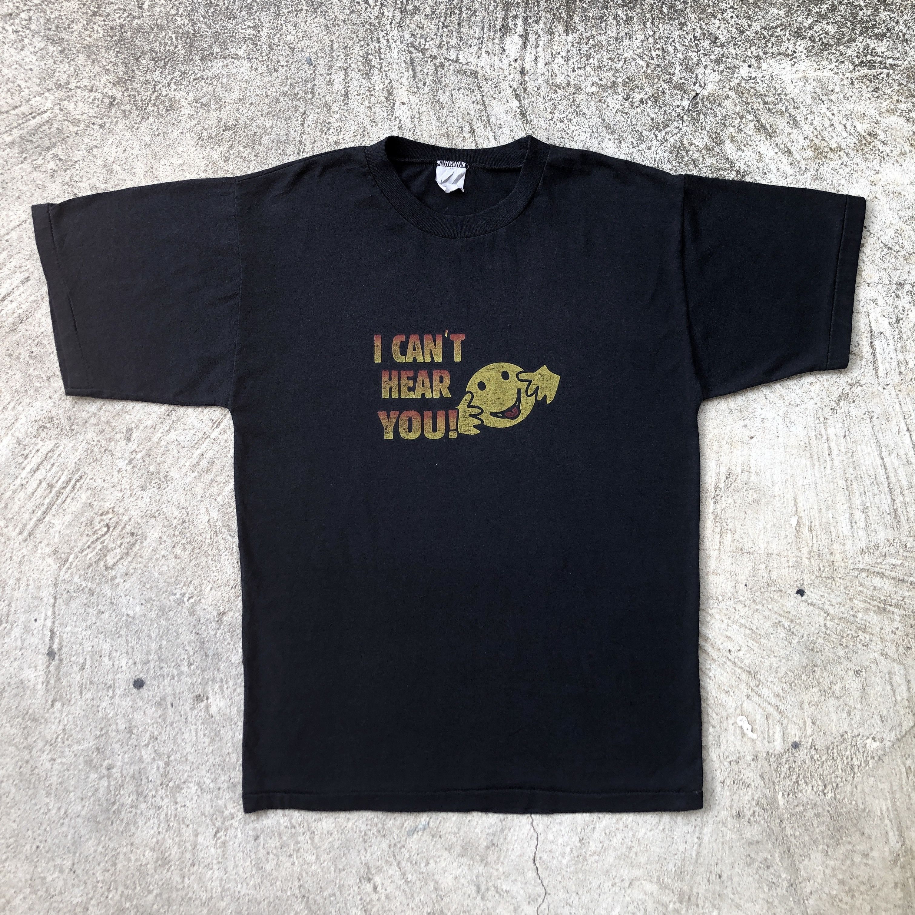 Vintage Vintage 80s I Can't Hear You black graphic tee Size US M / EU 48-50 / 2 - 1 Thumbnail