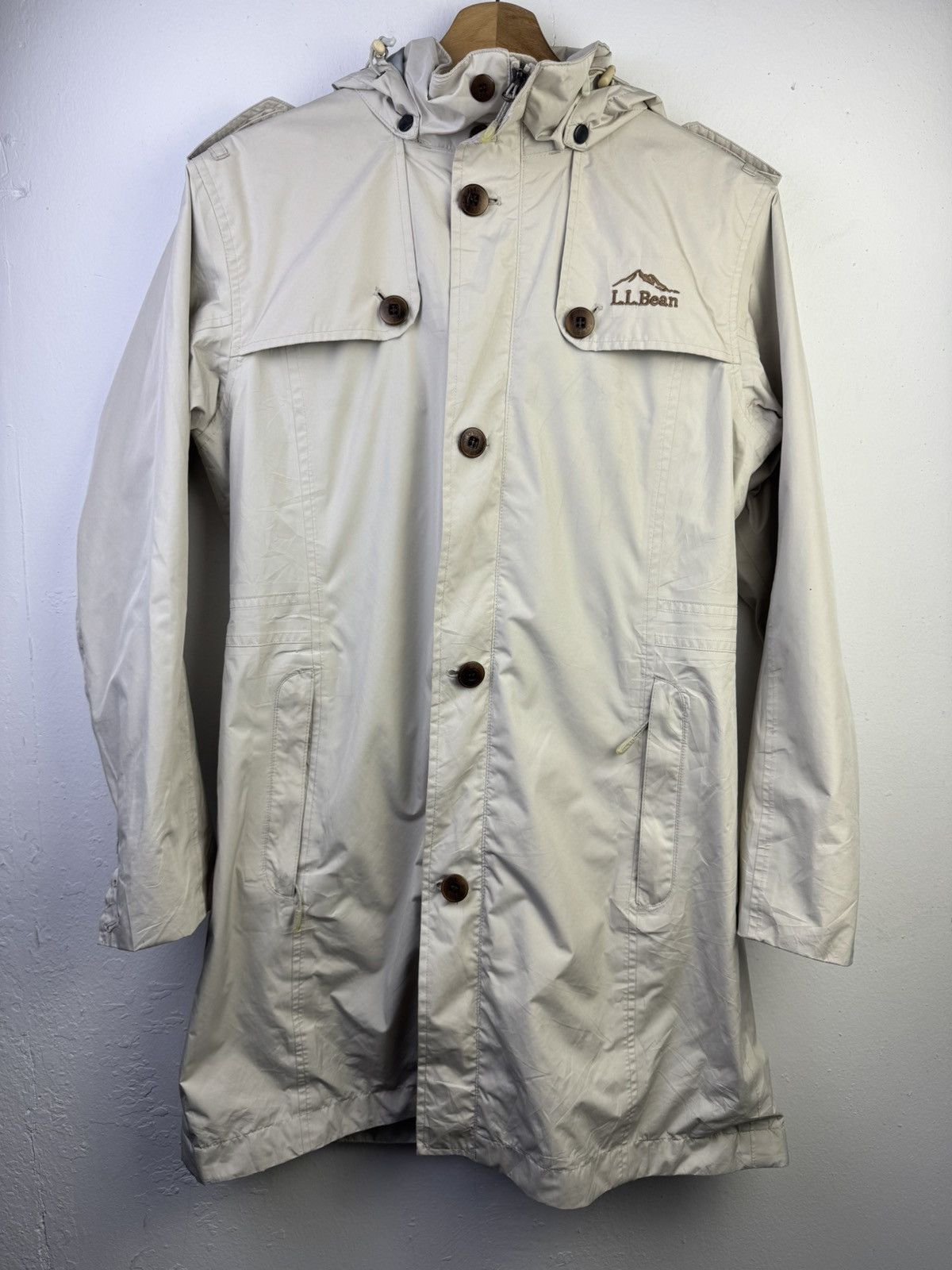 L.L. Bean L.L.Bean hooded rain jacket or trench coat. Size L / US 10 / IT 46 - 1 Thumbnail